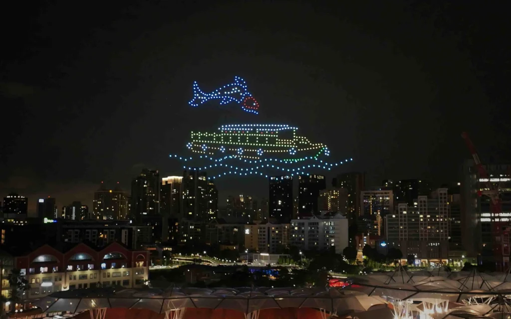 CQ Brand Promotion Drone Show Singapore — 500 Drones | MIRS Drone Show