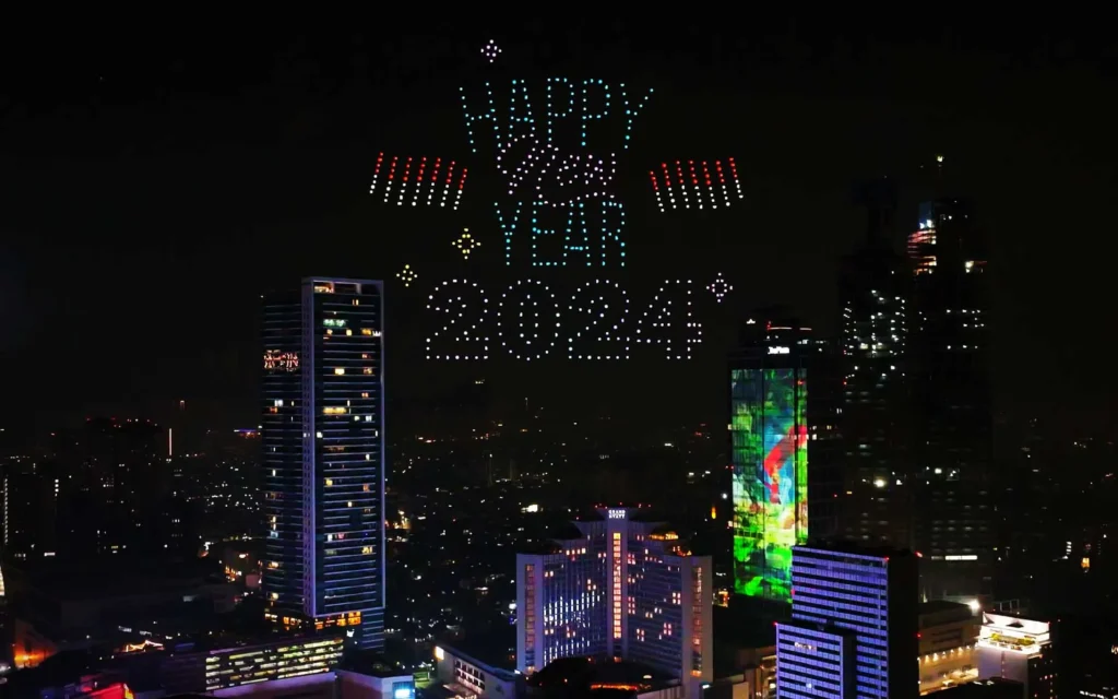 New Year's Eve Drone Show Jakarta Indonesia — 500 Drones | MIRS Drone Show