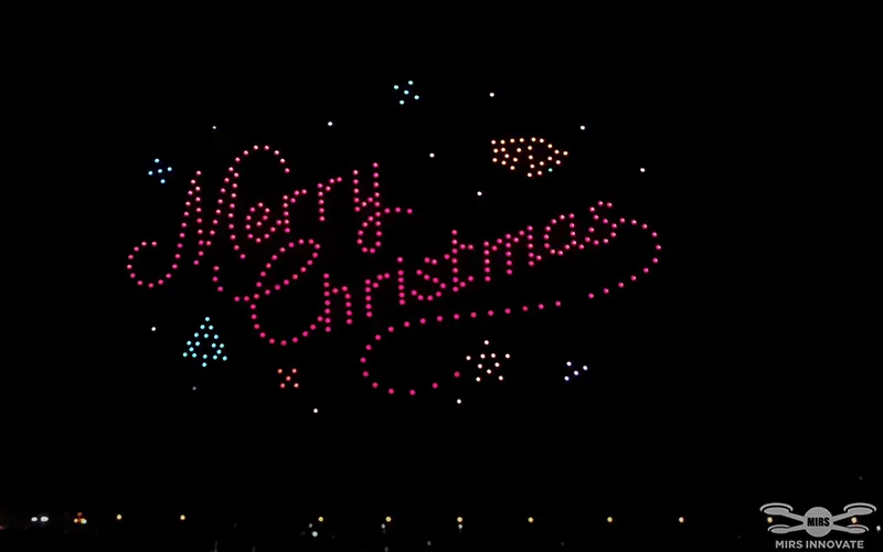 Christmas Celebration Drone Light Show China — 600 Drones Festive Display | MIRS Innovate Drone Light Show