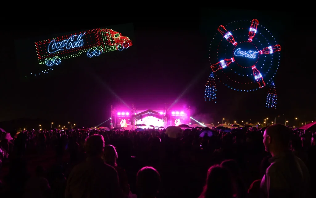 Coca-Cola truck drone formation created with 1,300 drones in the Philippines