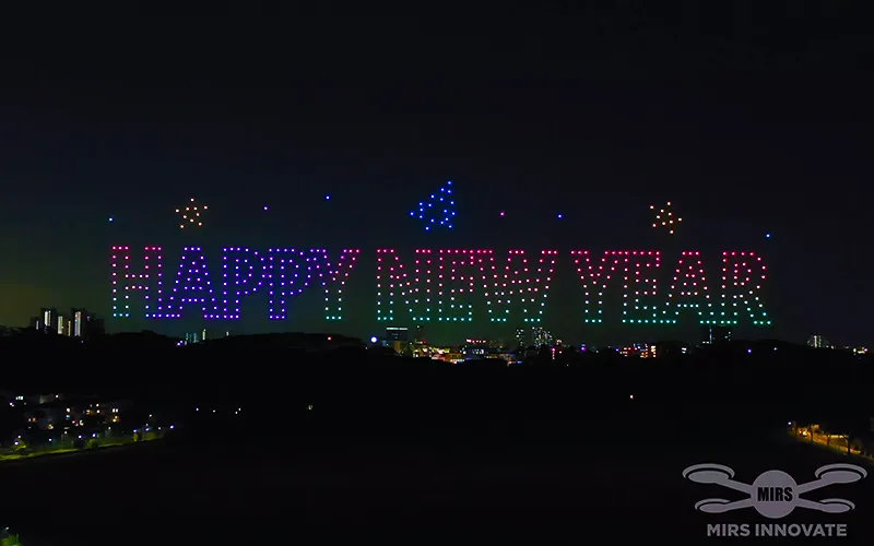Holiday Celebration Drone Light Show Singapore — 500 Drones | MIRS Drone Show