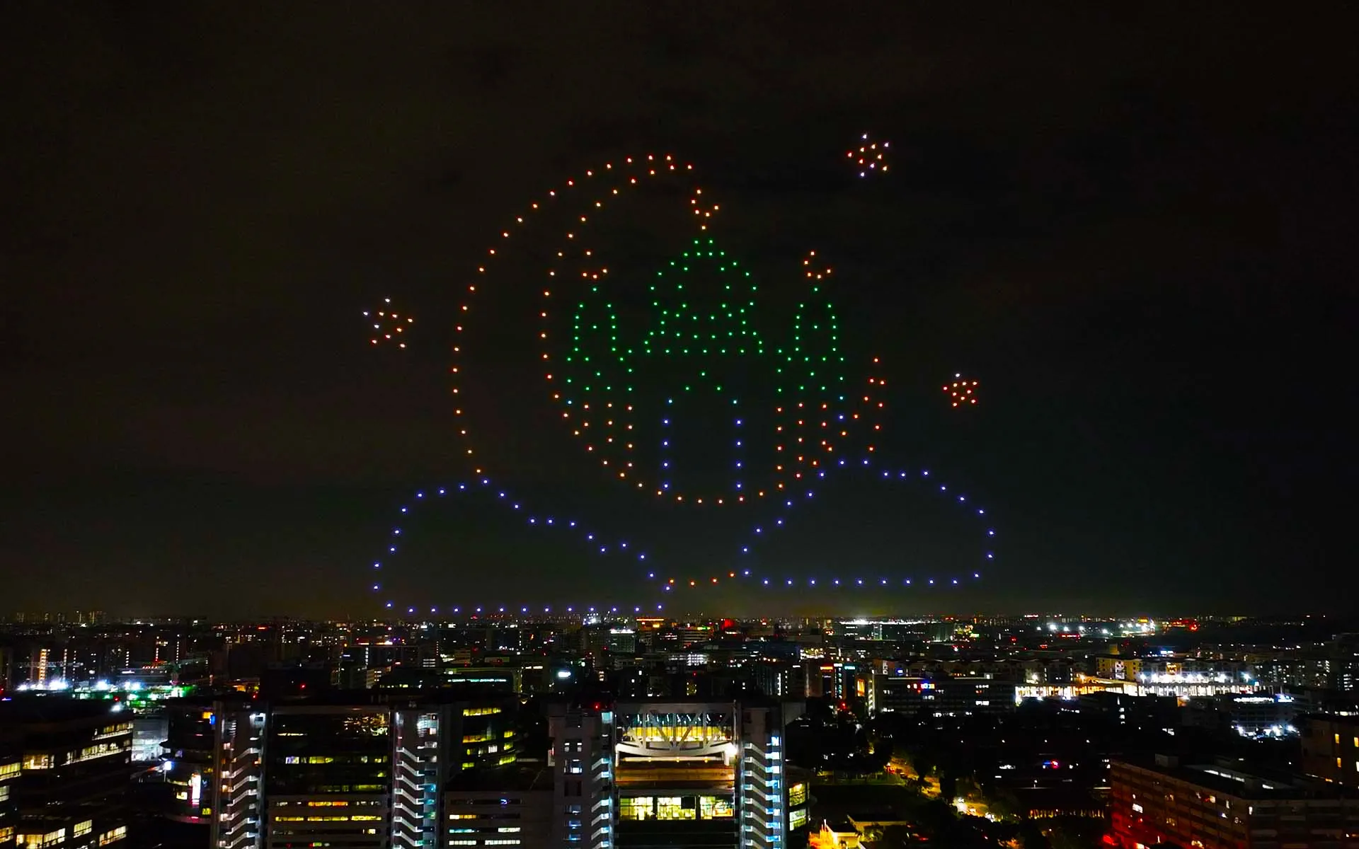 Bazaar Raya Hari Raya Drone Light Show Singapore — 300 Drones | MIRS Drone Show