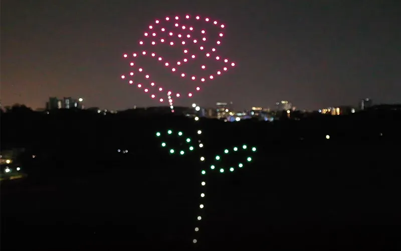 Wedding Proposal Drone Light Show Singapore — 100 Drones | MIRS Drone Show