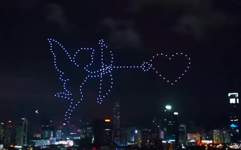 Wedding Proposal Drone Light Show China — 200 Drones Romantic Display | MIRS Innovate Drone Light Show