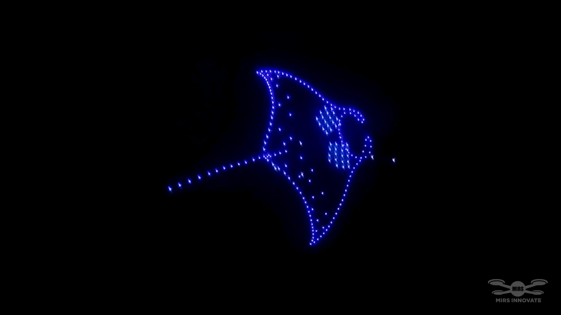 Stingray formation by drone swarm at InterContinental Maldives Maamunagau New Year drone show