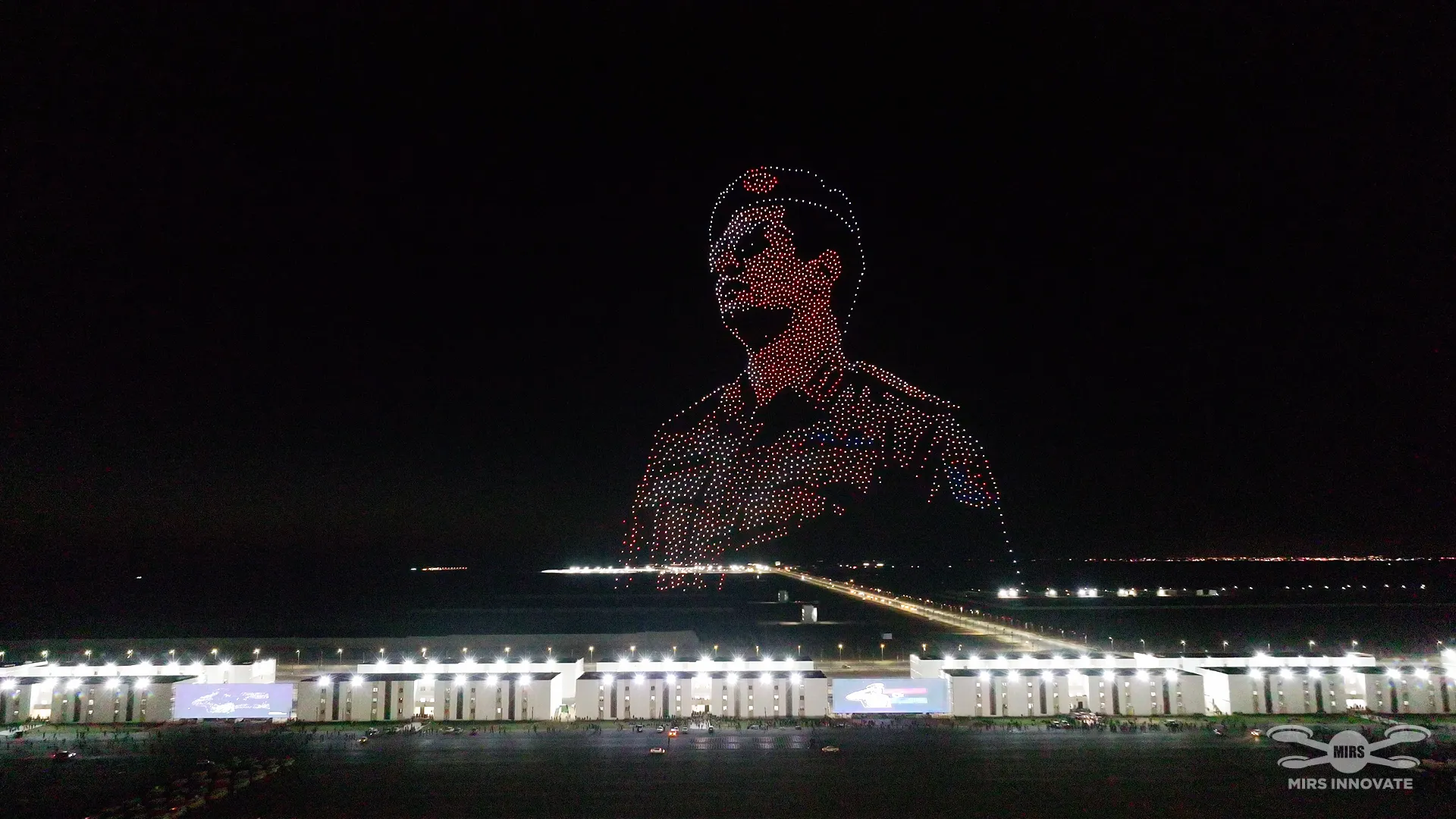 Aerial officer portrait drone formation for Libya Military Parade drone show