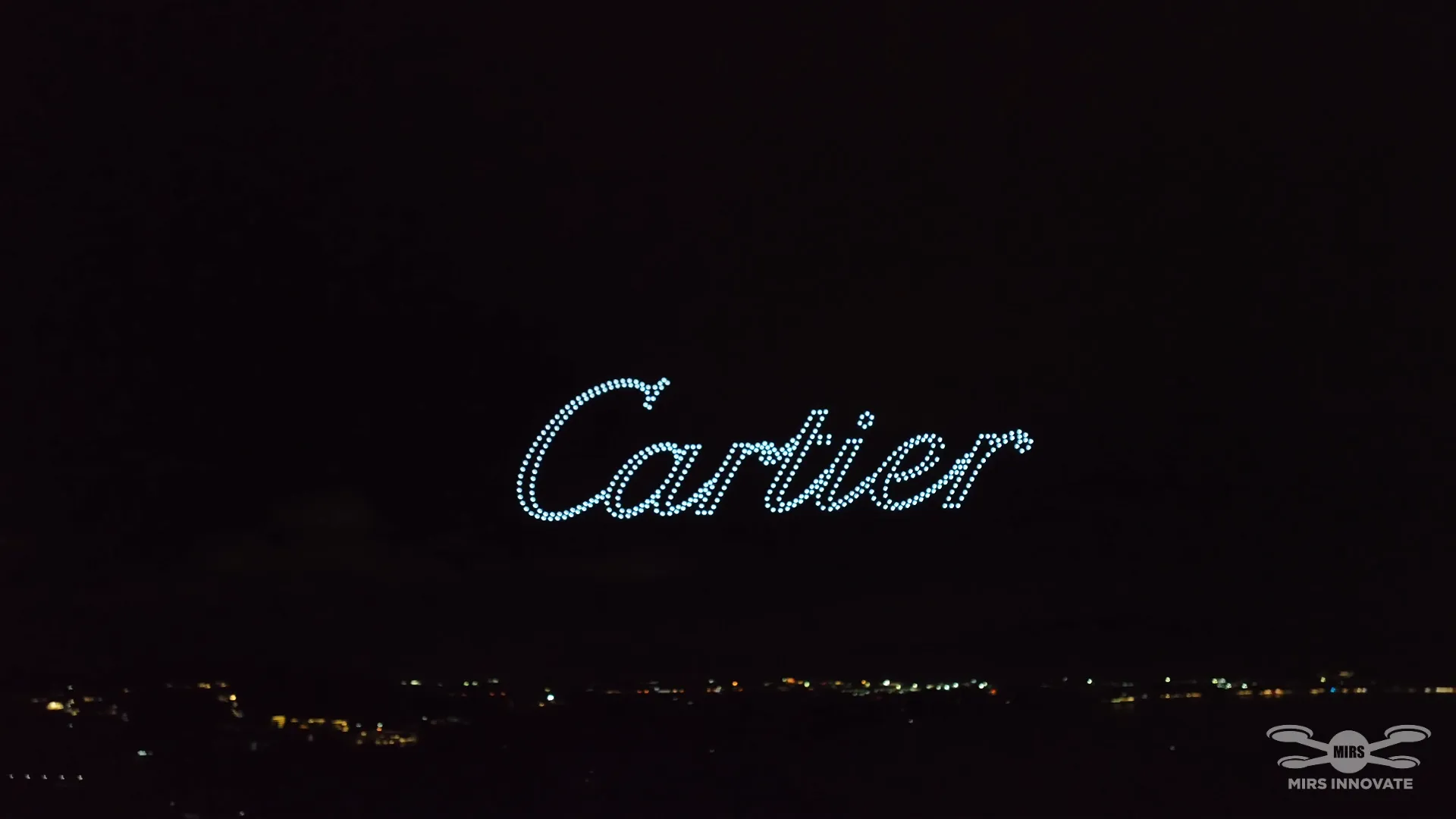 Cartier logo drone formation during MIRS drone light show in Thailand