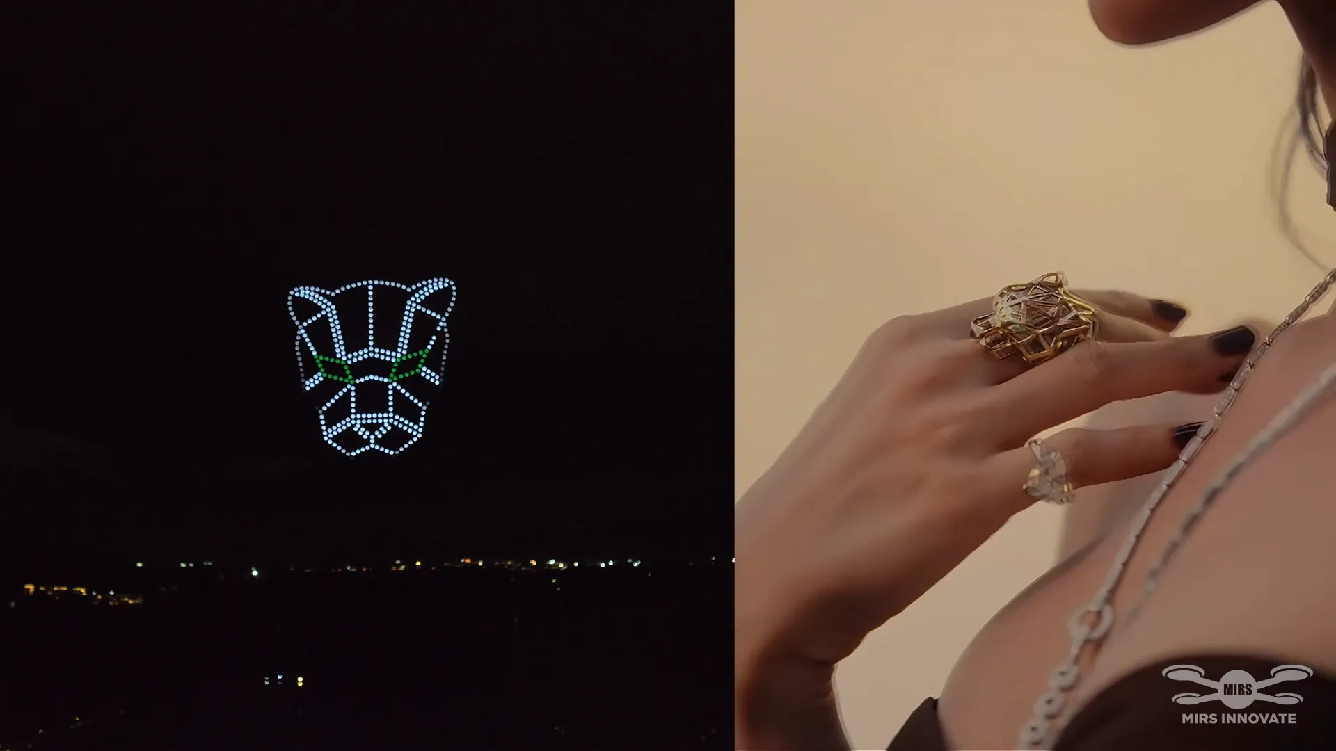 Cartier panther ring drone formation at Thailand high jewelry drone show