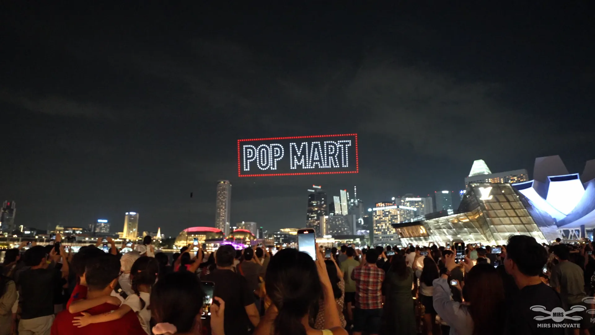 POPMART Brand Logo Drone Formation Marina Bay Singapore