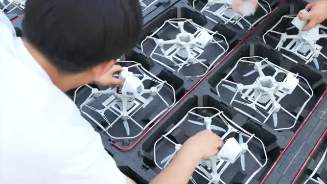 Pre-flight battery check across 300-drone fleet — Socrates drone light show preparations, Sydney, Australia