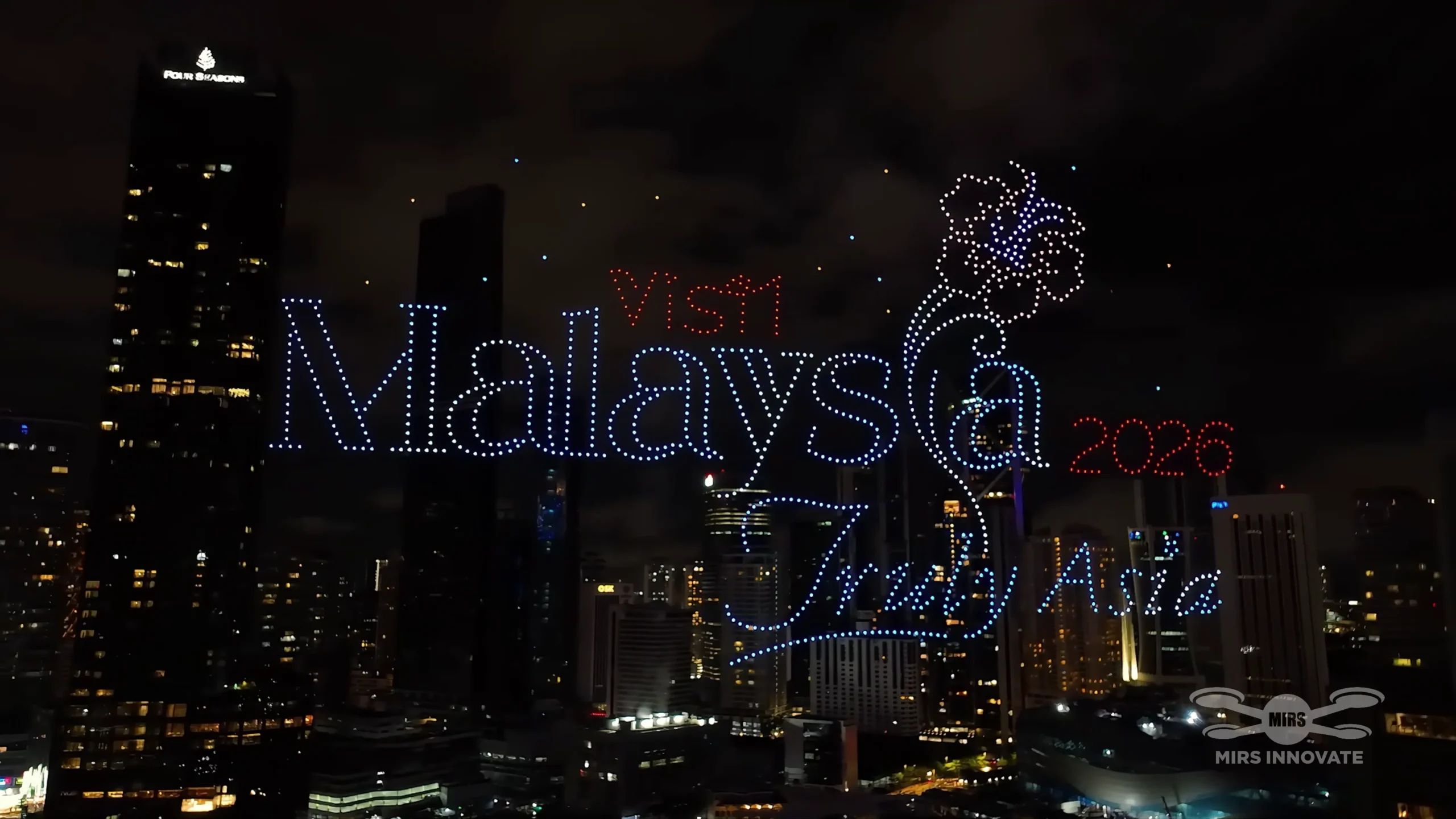 Visit Malaysia 2026 Drone Formation KL Skyline Lunar New Year 2025 KLCC