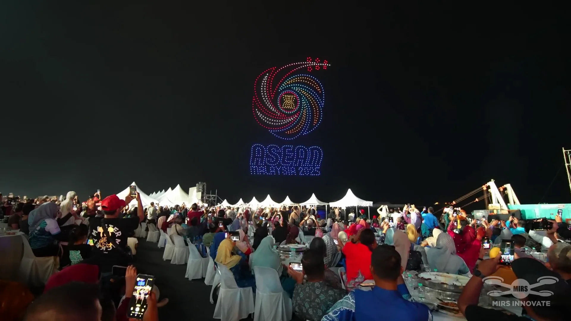 ASEAN Malaysia 2025 Logo Drone Formation World Tourism Day Klebang Melaka