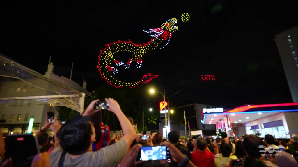 MIRS Drone Show malaysia penang umi umi brand launch dragon formation crowd recording