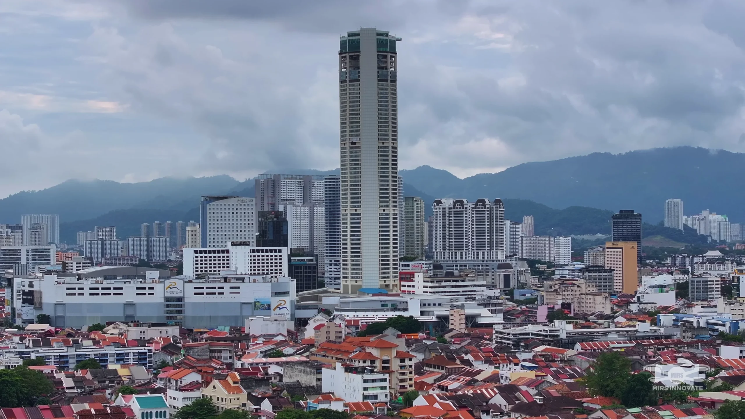 1,000 Drone Show Penang City Skyline Aerial George Town Malaysia