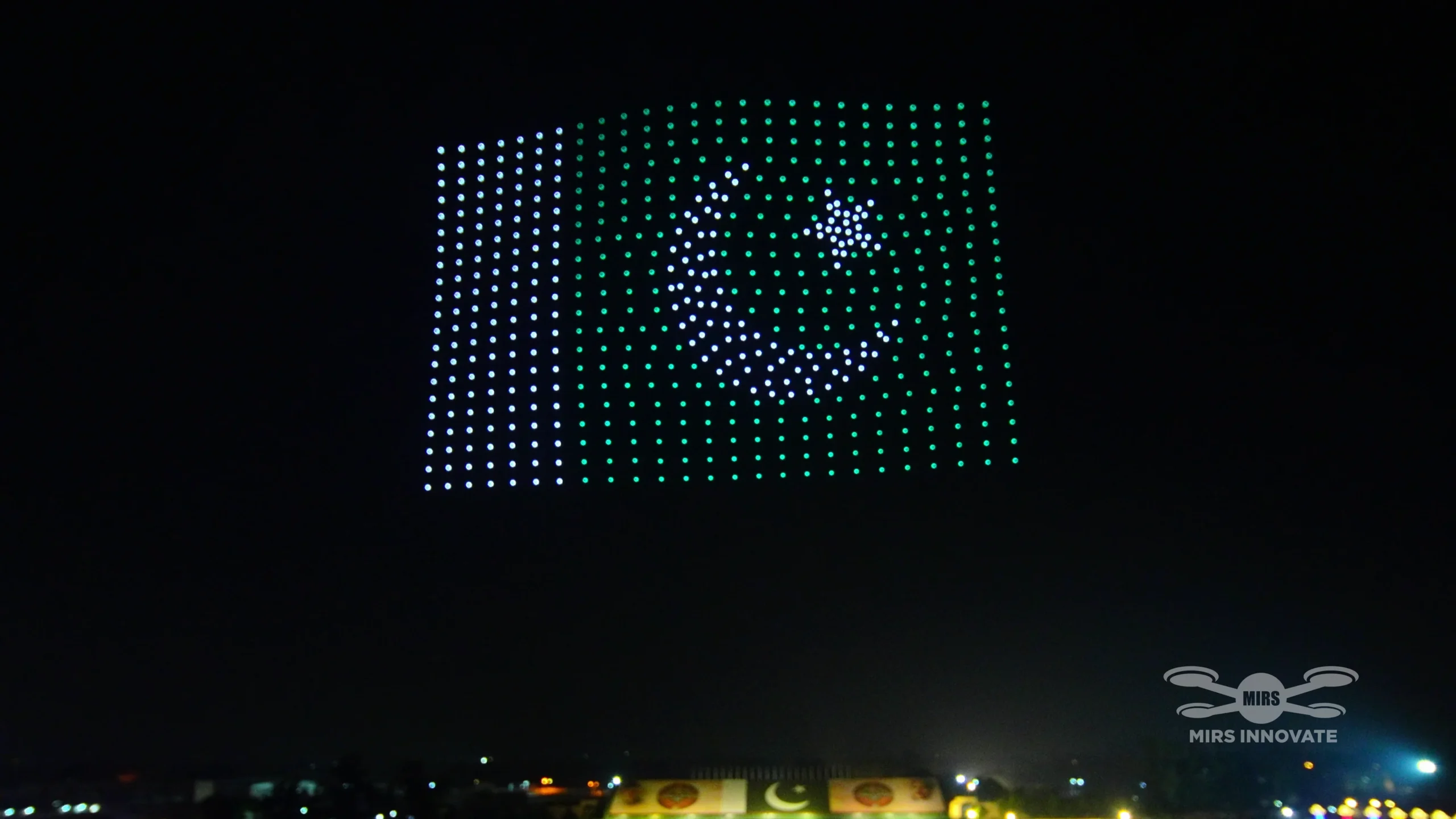 MIRS crew preparing the drone launch grid for the National Horse and Cattle Show opening in Lahore