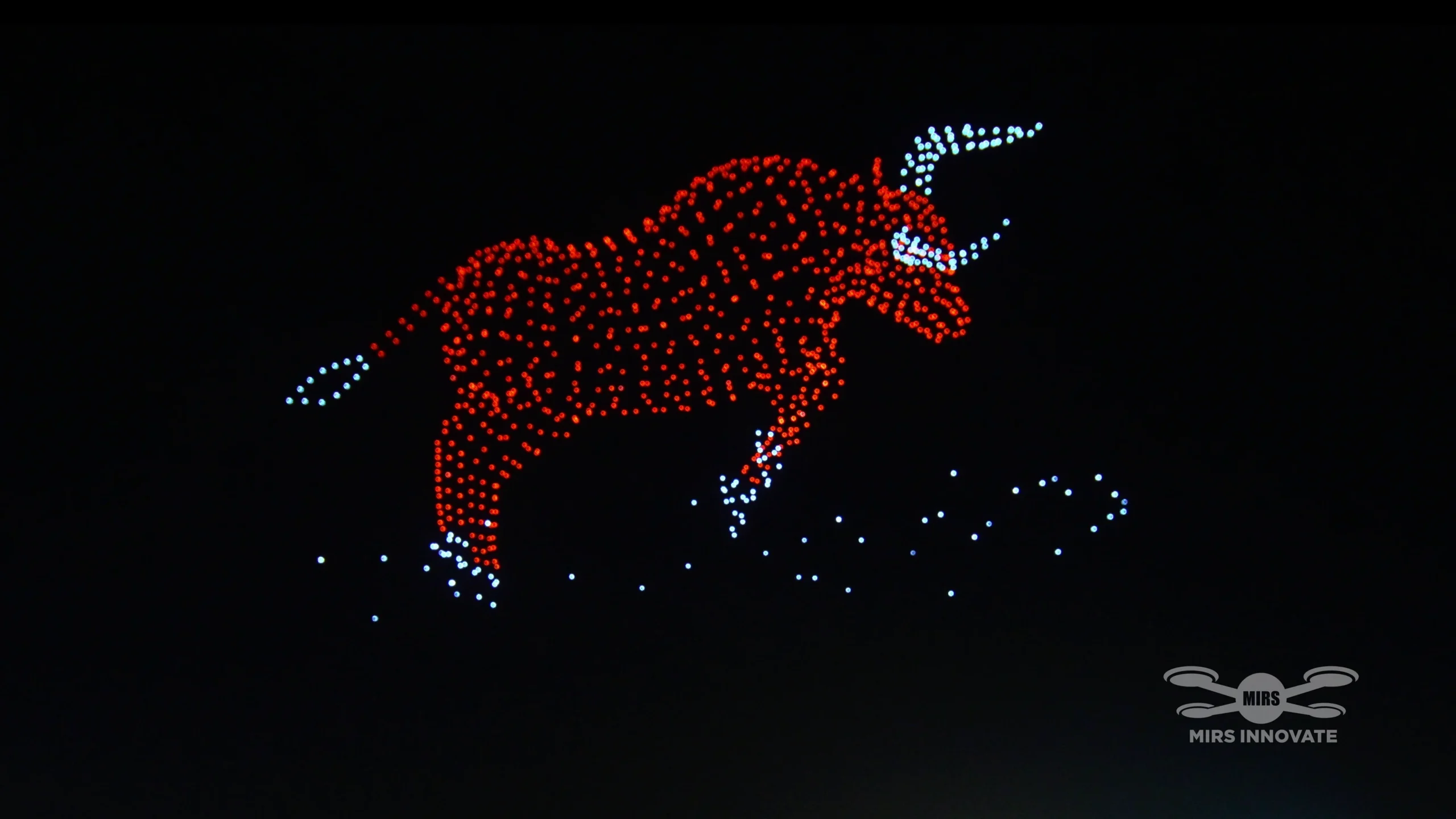 1,000 drones forming a galloping horse silhouette at the opening ceremony of Pakistan's National Horse & Cattle Show 2025, Fortress Stadium, Lahore