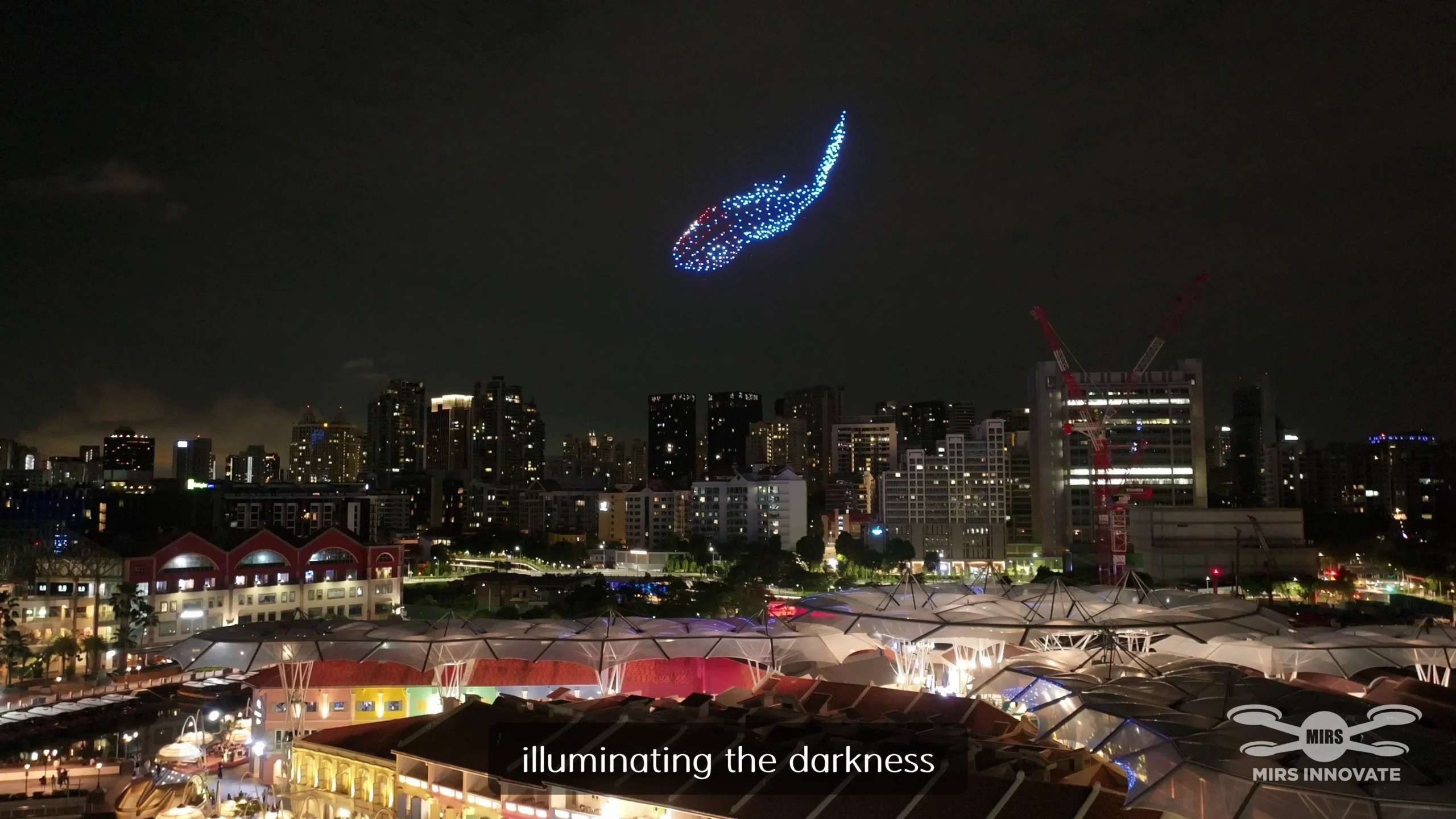 Cq Brand Promotion Drone Show Singapore Singapore Cq Hsbc Brand Promotion Blue Comet Formation