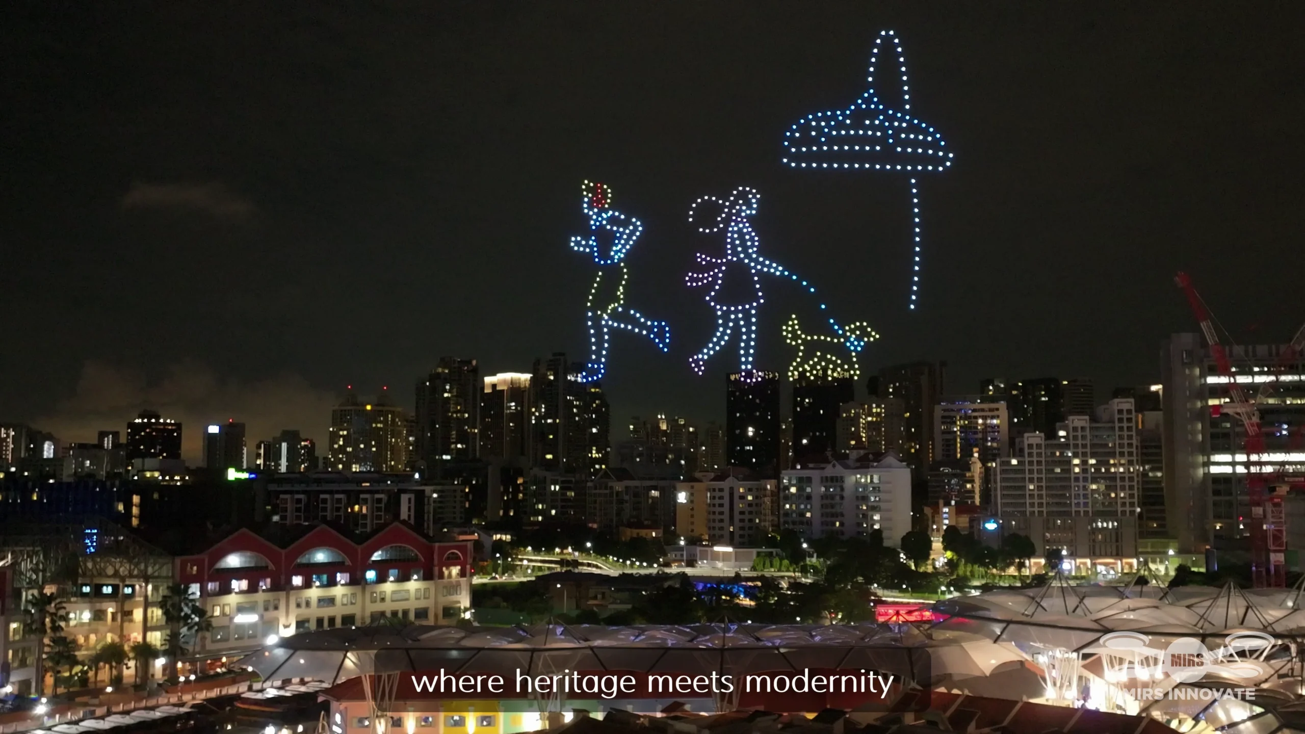 Cq Brand Promotion Drone Show Singapore Singapore Cq Hsbc Brand Promotion Figure Waterfront Formation
