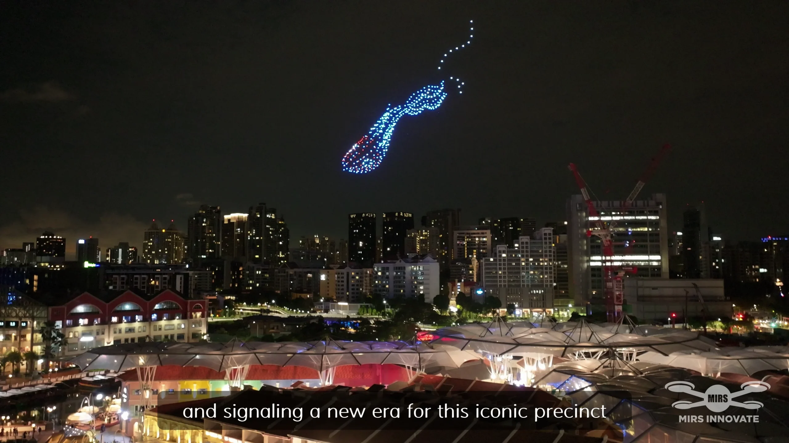 Cq Brand Promotion Drone Show Singapore Singapore Cq Hsbc Brand Promotion Lightning Bolt Formation