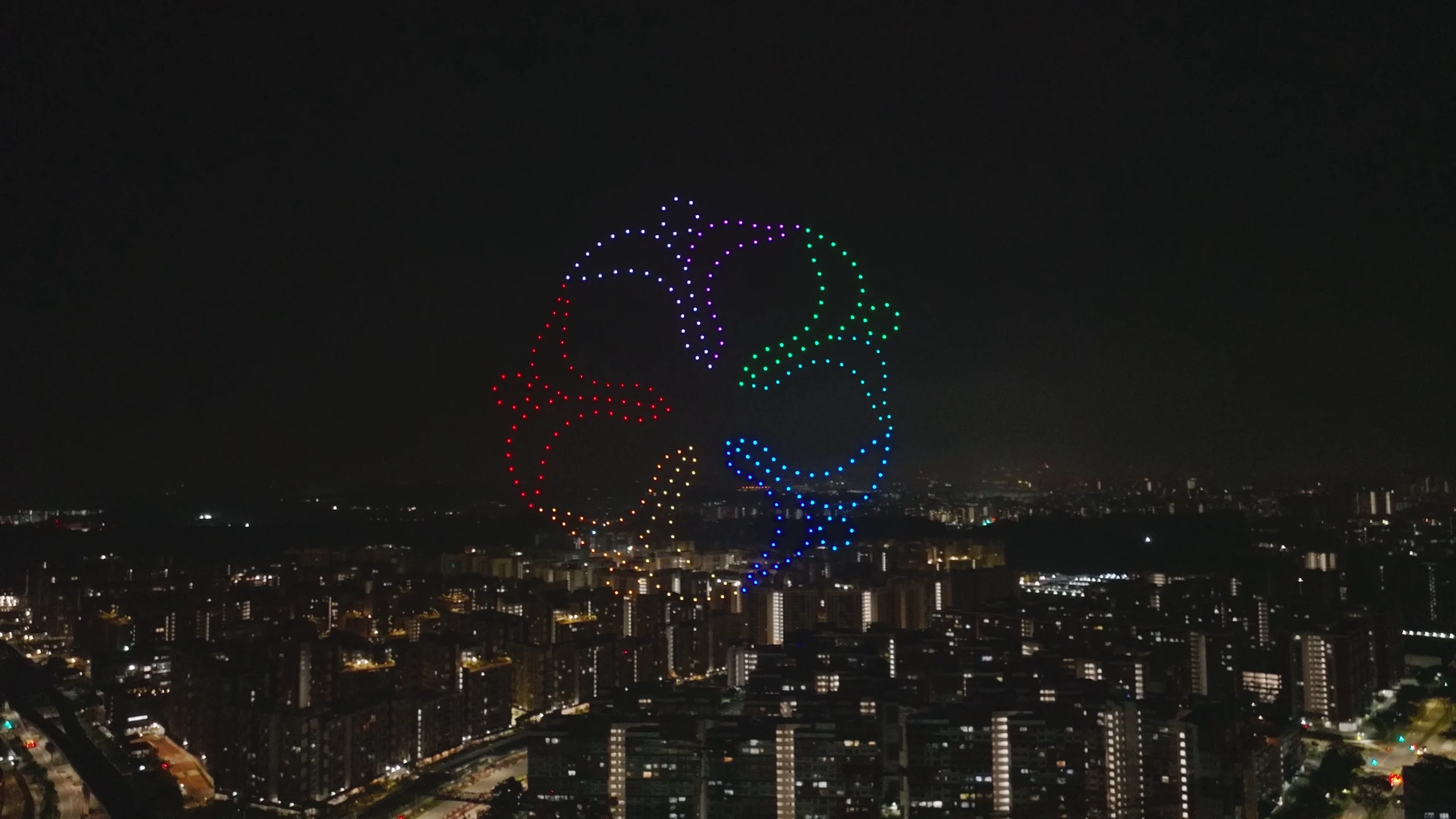 Dulwich College crest drone formation in Singapore for Founder's Day 2025