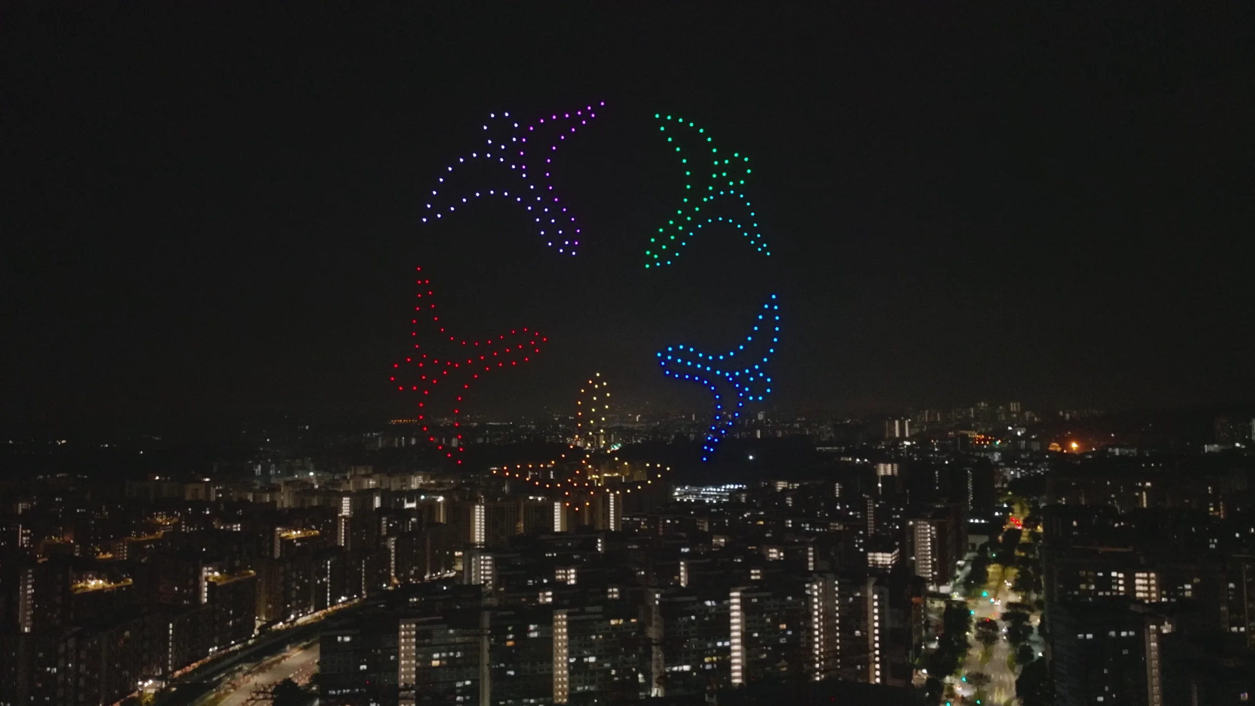 Five-person drone formation for Dulwich College Founder's Day 2025 in Singapore