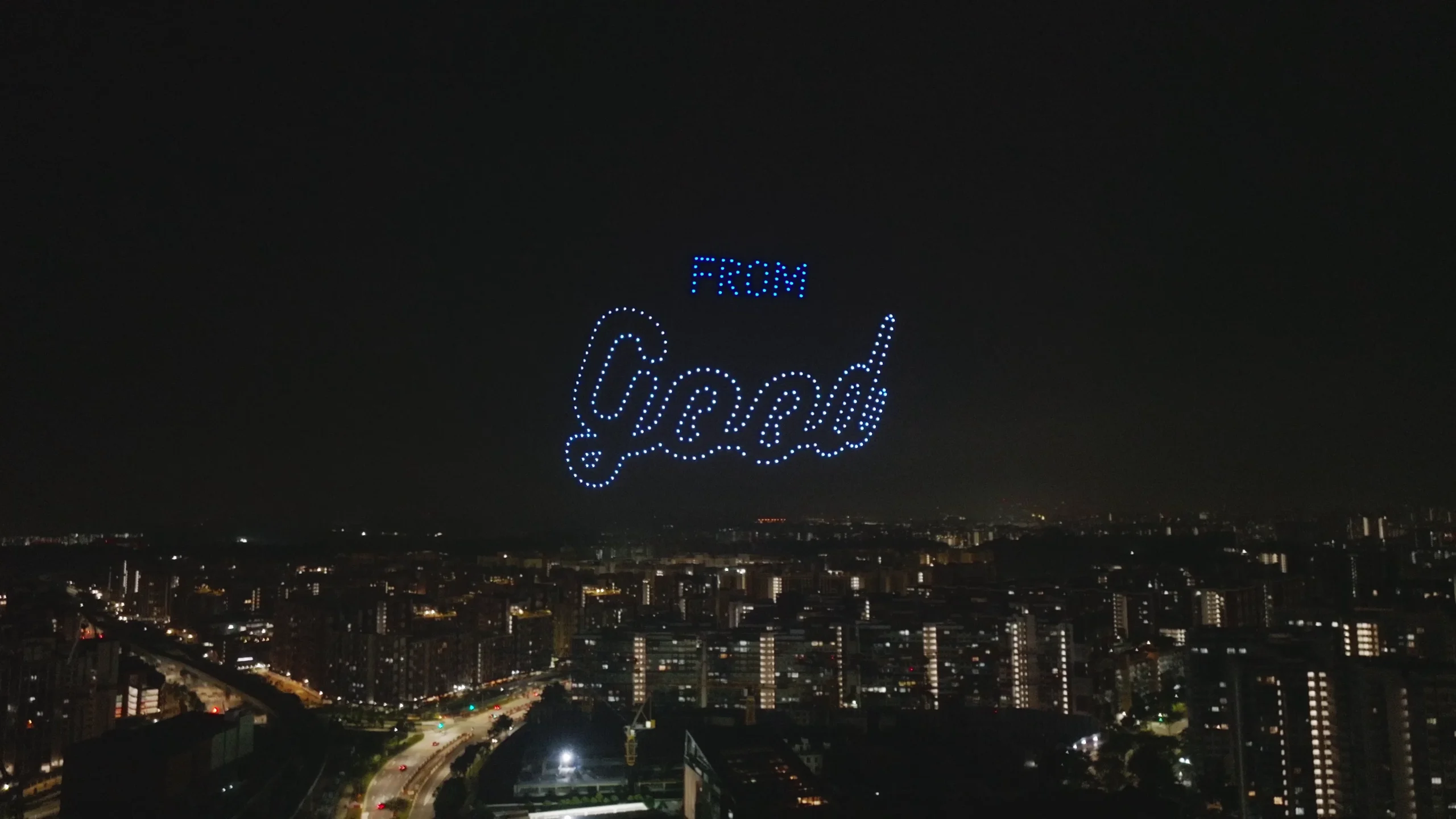 From Good script drone formation for Dulwich College Founder's Day Singapore
