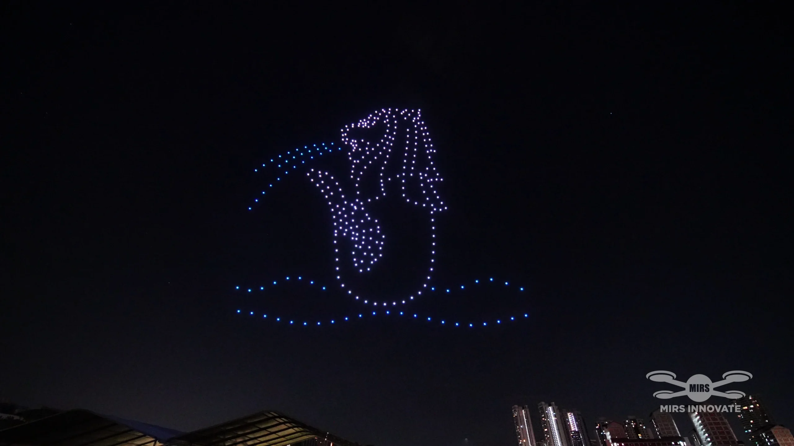 Merlion drone formation for Singapore National Day 2024