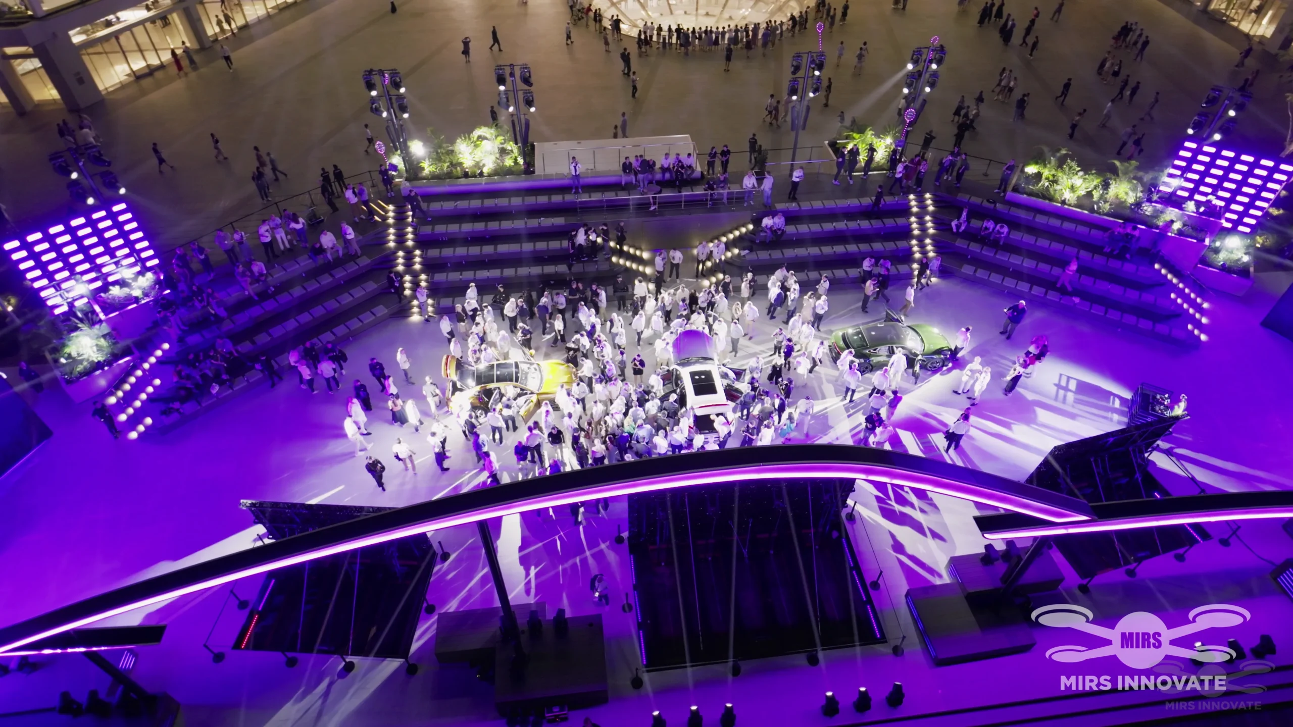 Porsche Launch Event Interior Purple Crowd Marina Bay Sands Singapore