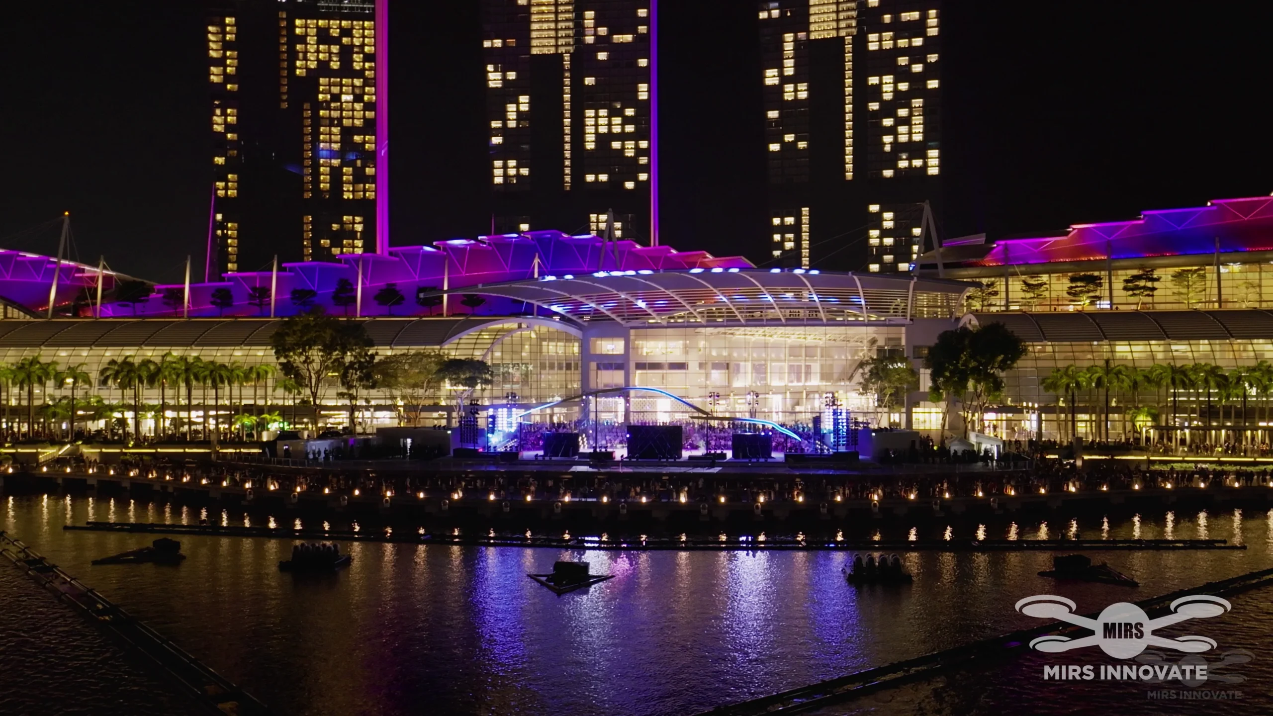 Porsche Launch Event Marina Bay Sands Purple Lighting Night Singapore