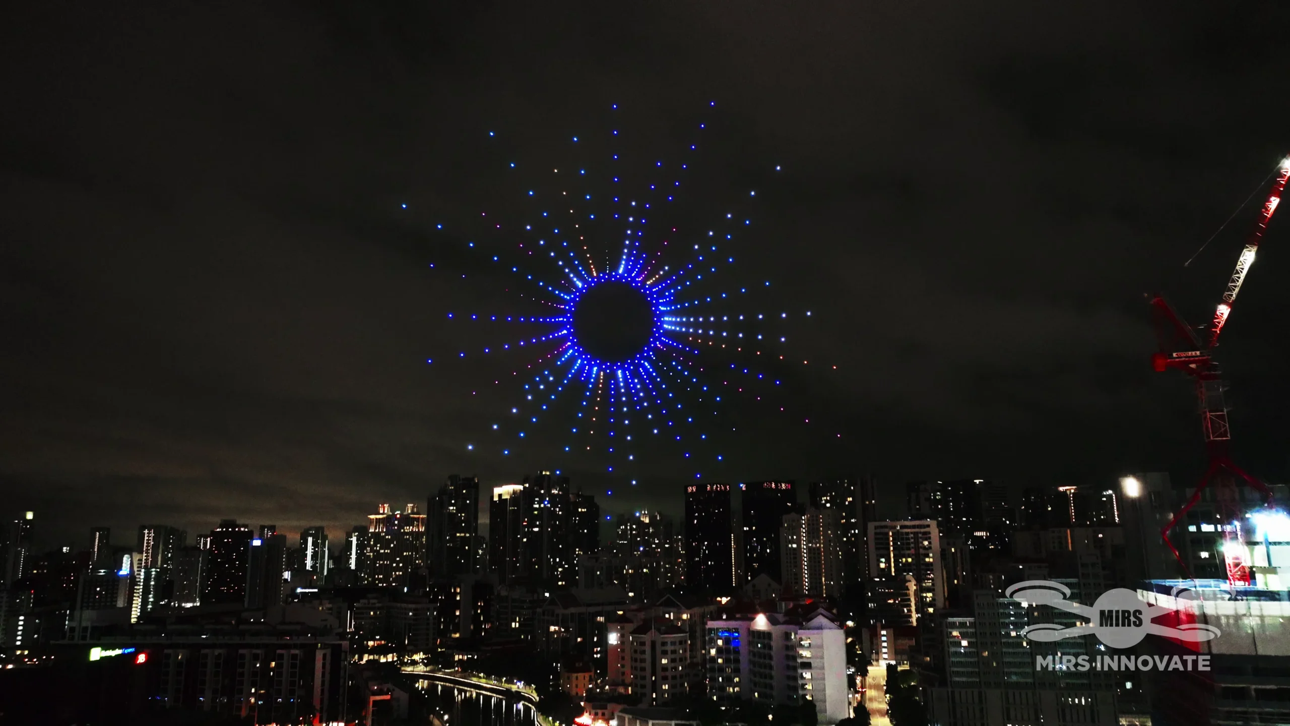 Sphere drone formation for CQ Chinese New Year Eve celebration in Singapore