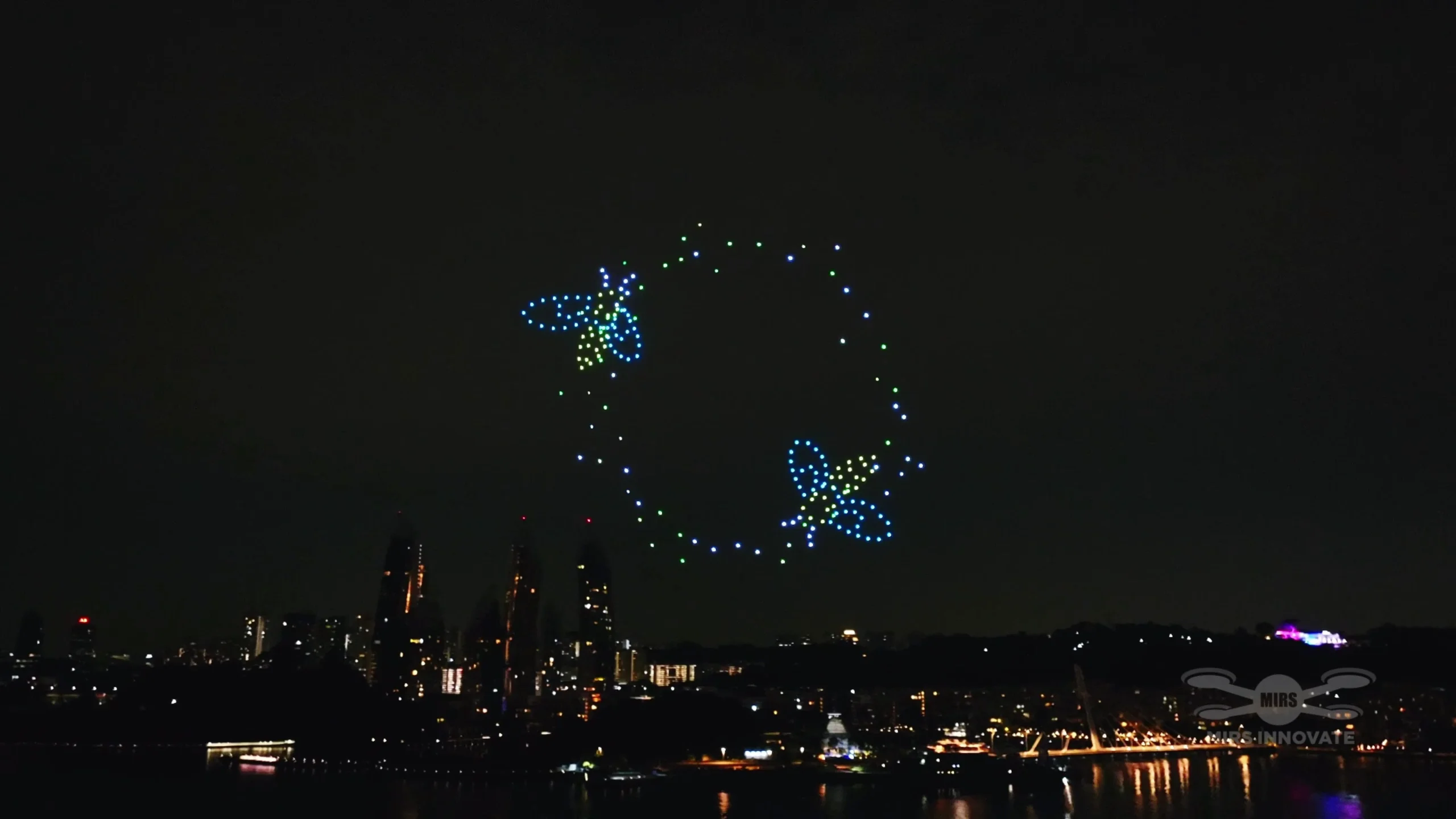 Butterfly formations at the Deloitte Big Bash 2026 drone light show in Singapore