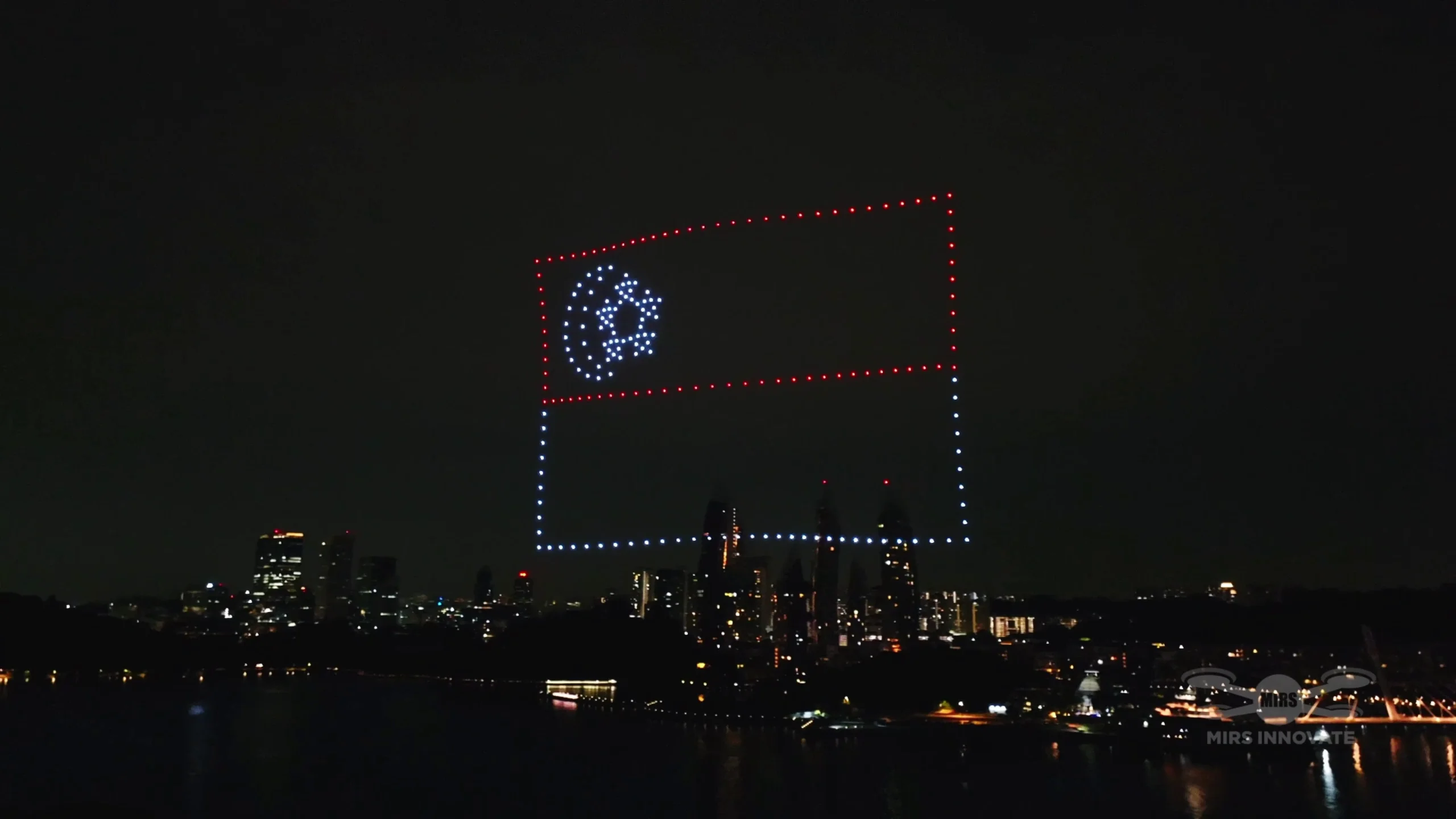 Singapore flag formation at the Deloitte Big Bash 2026 drone light show in Singapore