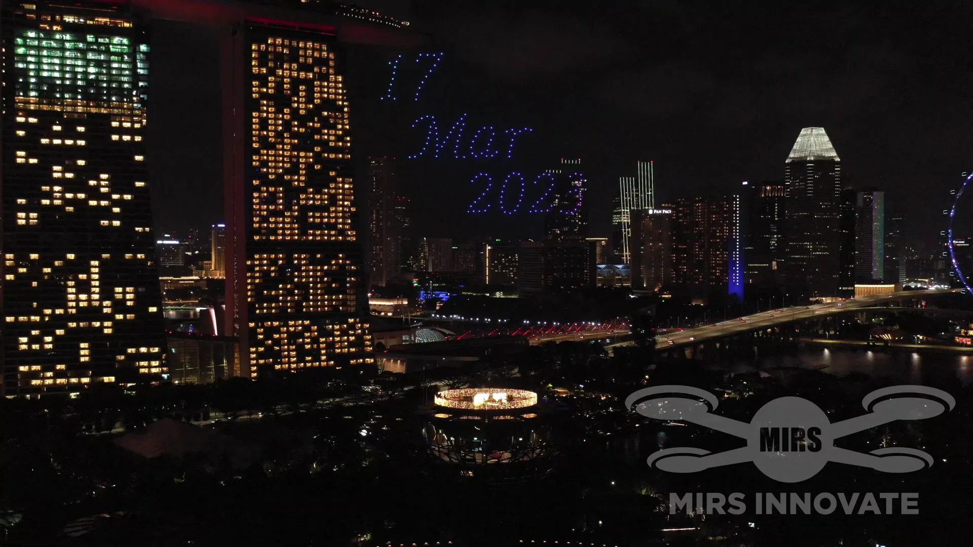 Epic Marriage Proposal drone show Singapore - Epic Marriage Proposal I Love You 2023 Text Skyline