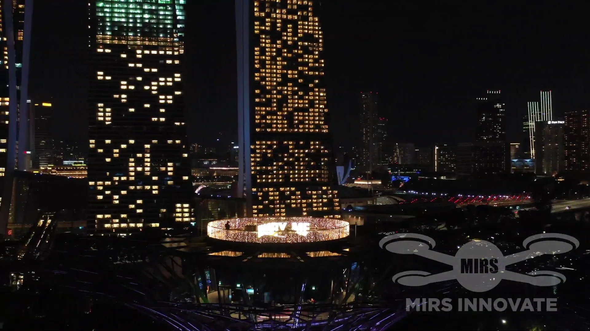 Epic marriage proposal drone show above the Marina Bay skyline in Singapore