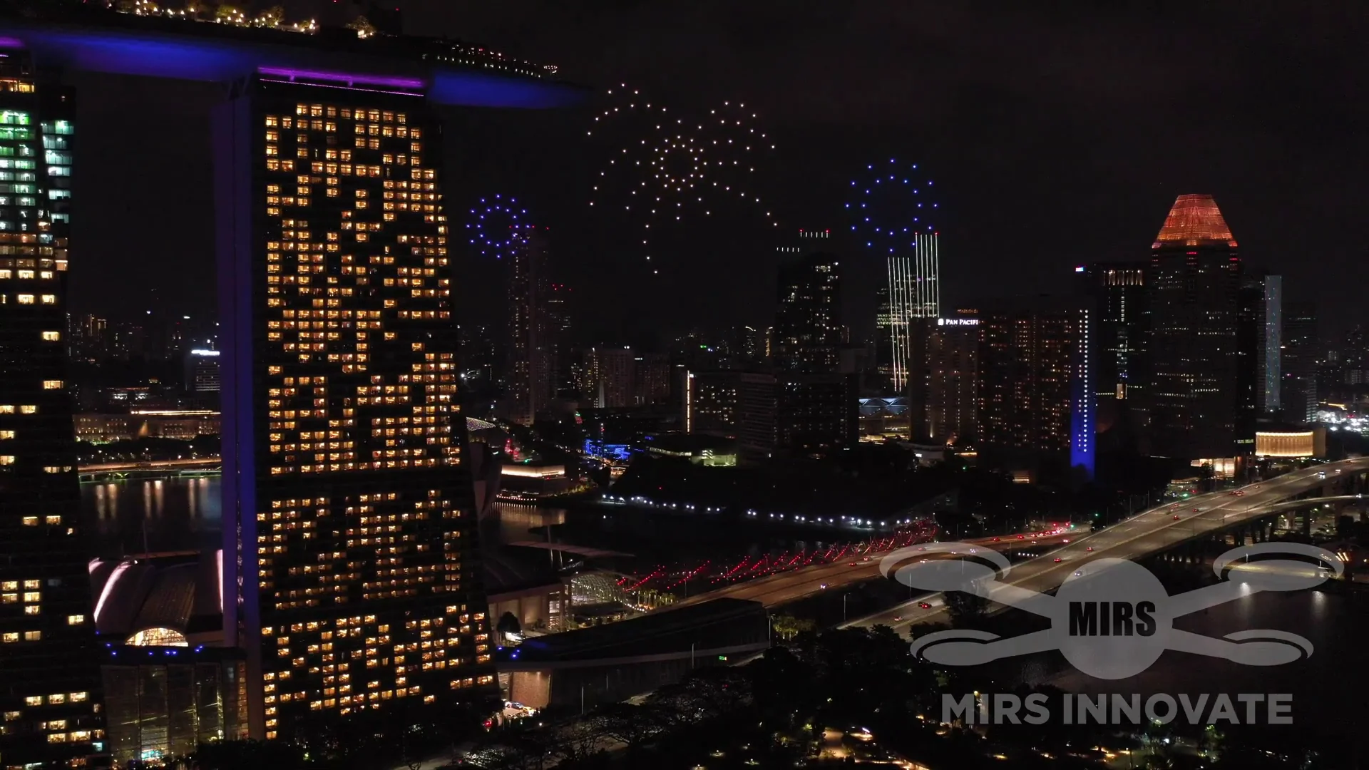 Epic Marriage Proposal drone show Singapore - Epic Marriage Proposal Starburst Heart Formation Skyline