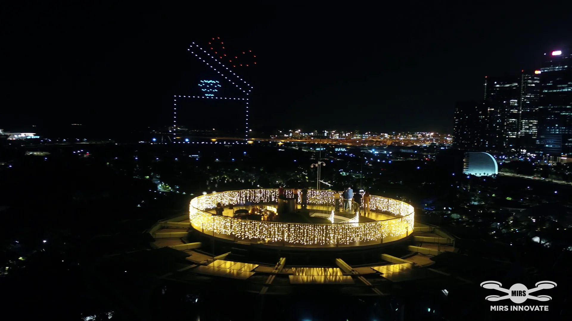 Rooftop view of the ring box drone formation for the proposal