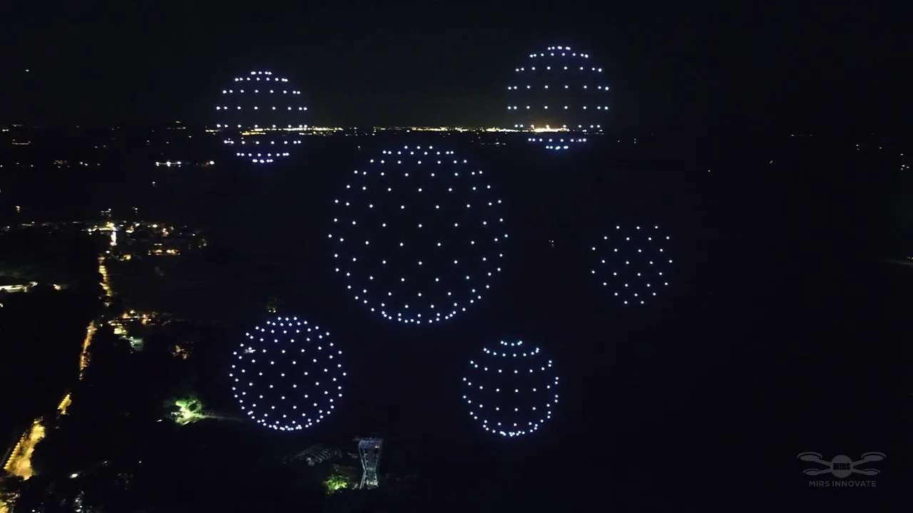 GrabPay Early Christmas Sentosa drone show Singapore - Grabpay Early Christmas Sentosa Christmas Ornament Formations Sentosa