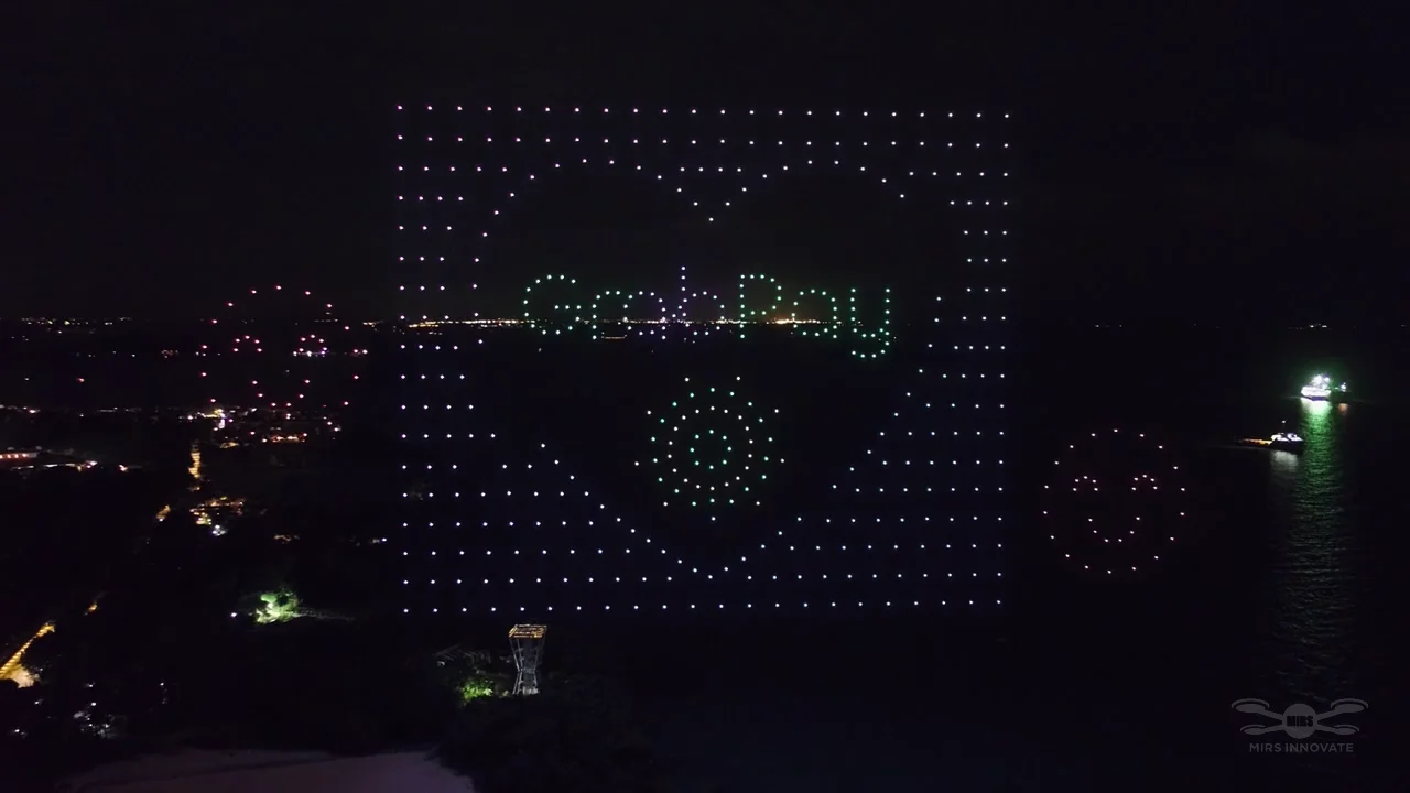 GrabPay Early Christmas Sentosa drone show Singapore - Grabpay Early Christmas Sentosa Grabpay Qr Code Card Formation