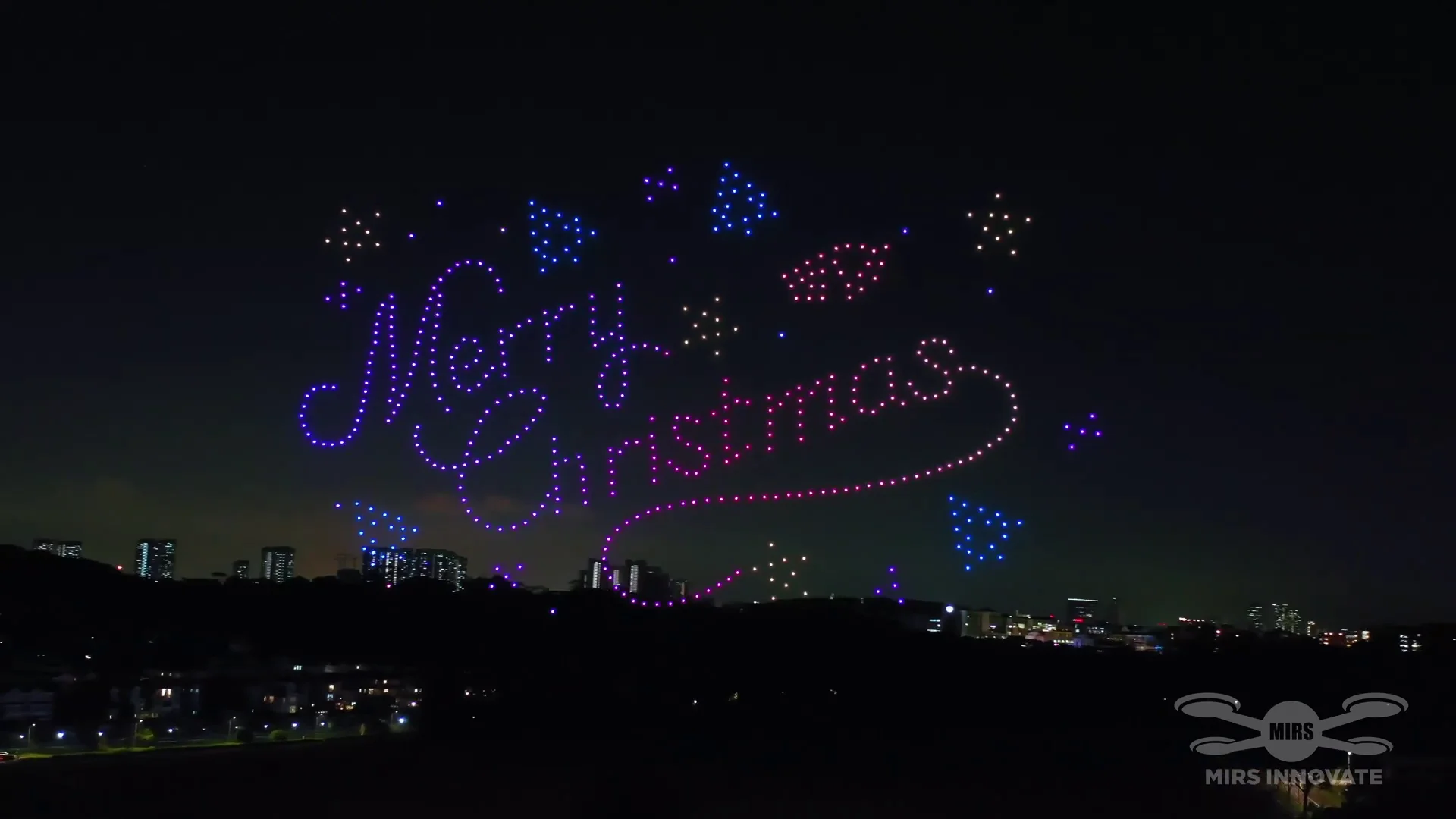 Holiday Celebration at Old Holland Road drone show Singapore - Old Holland Road New Year 2023 Merry Christmas Text