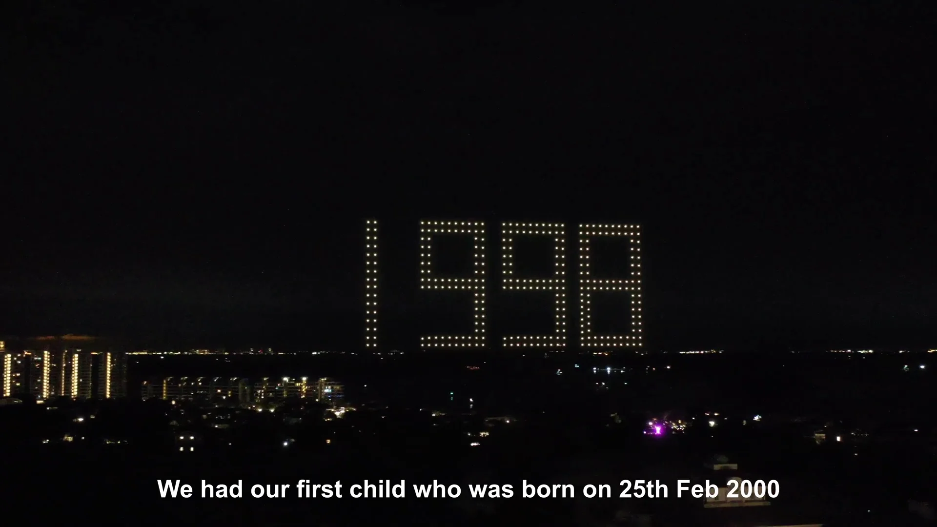 Birthday Celebration at Sentosa Golf Club drone show Singapore - Sentosa Golf Club Anniversary Celebration 1998 Text Formation