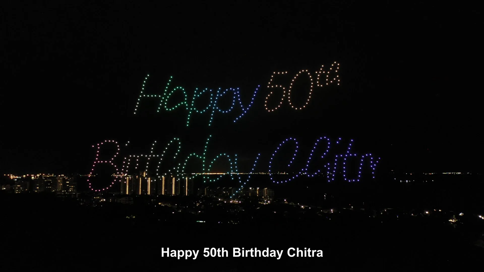 Birthday Celebration at Sentosa Golf Club drone show Singapore - Sentosa Golf Club Anniversary Celebration Happy 50Th Birthday Text