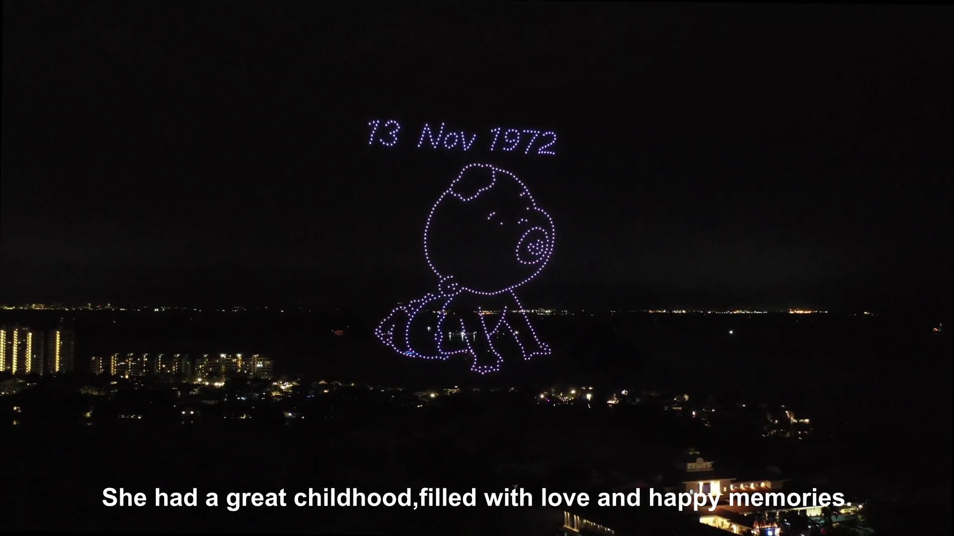 Birthday Celebration at Sentosa Golf Club drone show Singapore - Sentosa Golf Club Anniversary Celebration Nov 1972 Character Formation