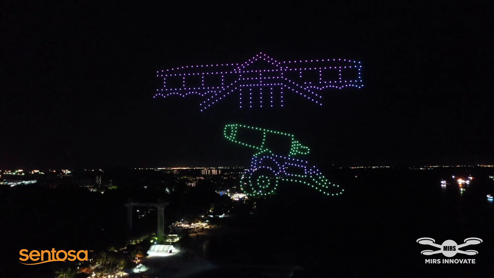 Cannon drone formation for Sentosa Jubilee 50th anniversary