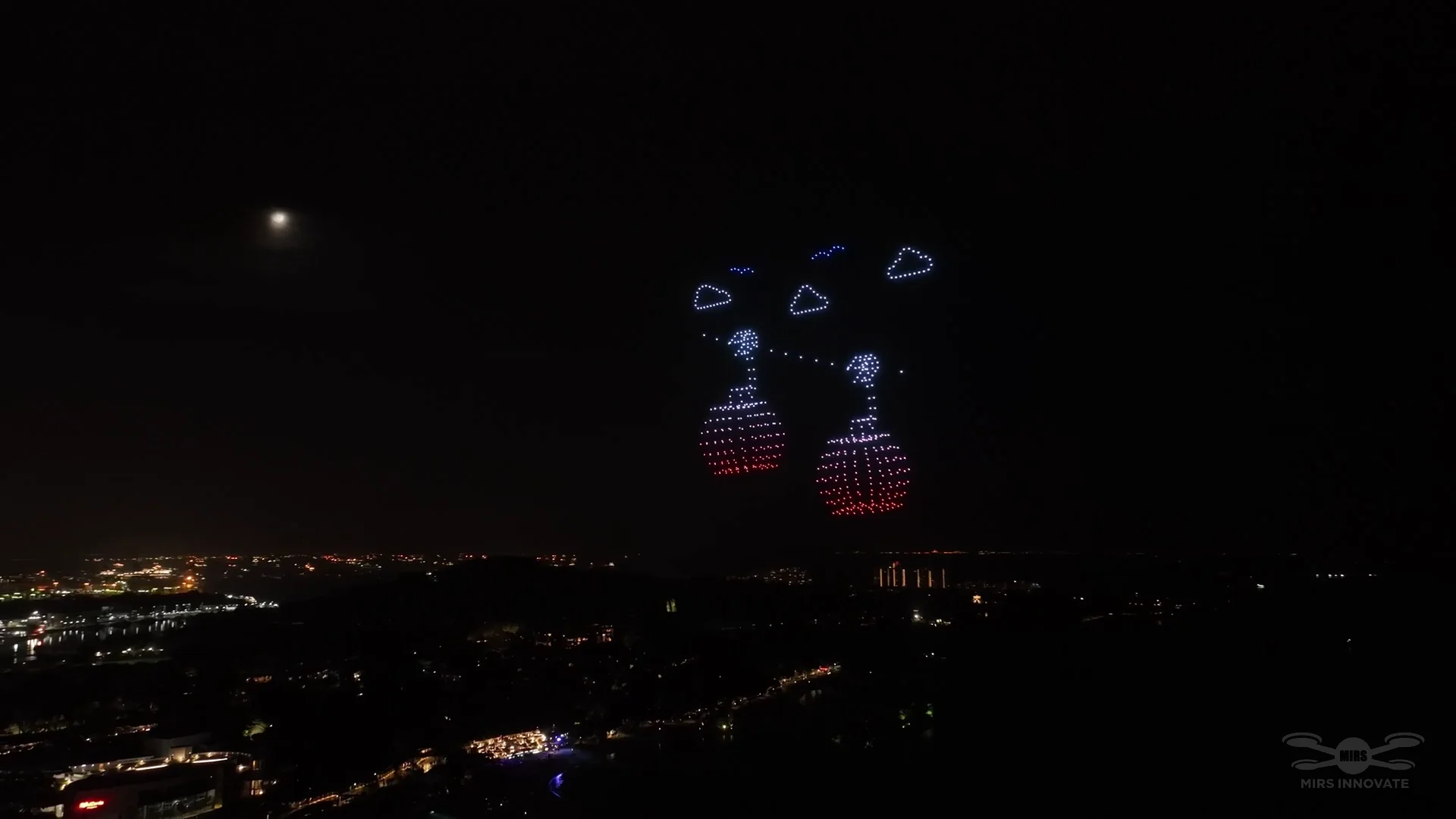 Sentosa New Year Countdown 2023 drone show Singapore - Sentosa New Year Countdown 2023 Champagne Glasses Formation Sentosa