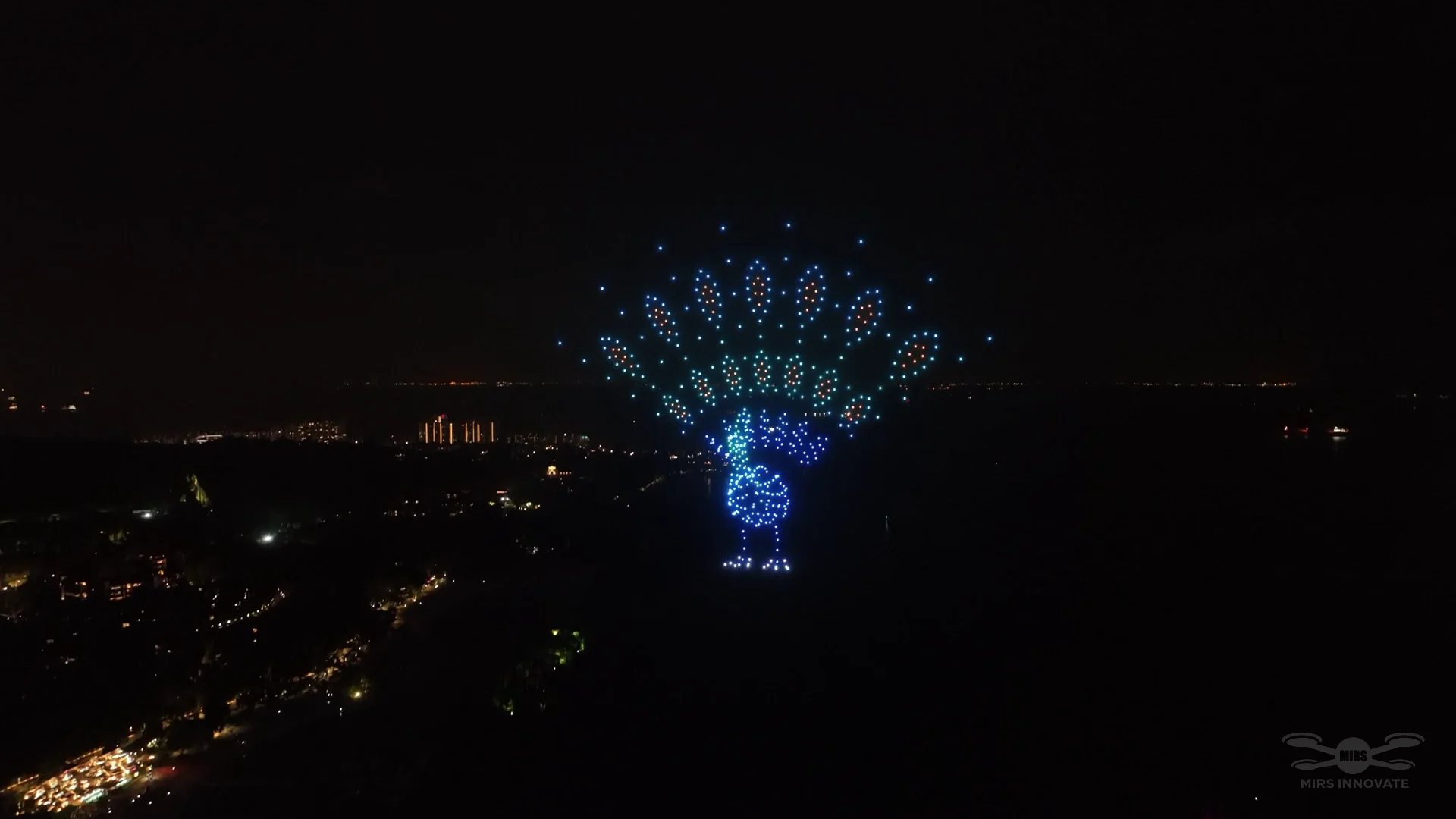 Sentosa New Year Countdown 2023 drone show Singapore - Sentosa New Year Countdown 2023 Peacock Formation Sentosa