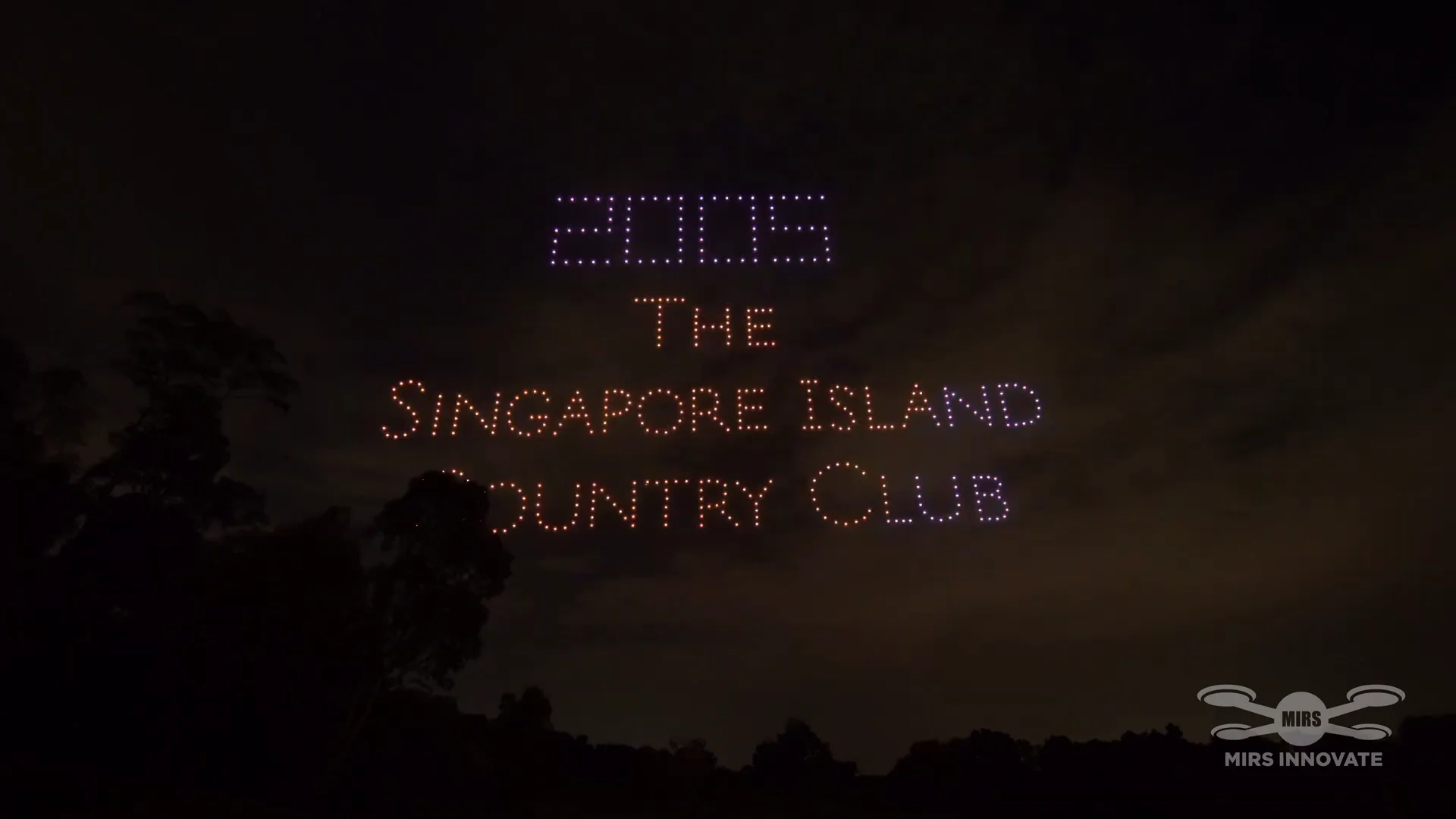 Cheers Singapore Island Country Club text drone formation for SICC Diamond Jubilee Carnival