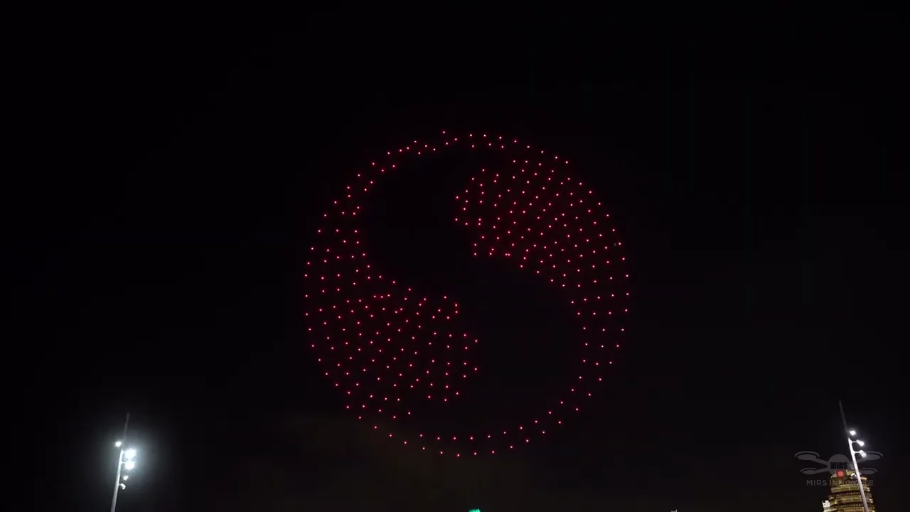 AFF Suzuki Cup 2020 drone show Singapore - Suzuki Cup 2020 Red Circular Logo Formation