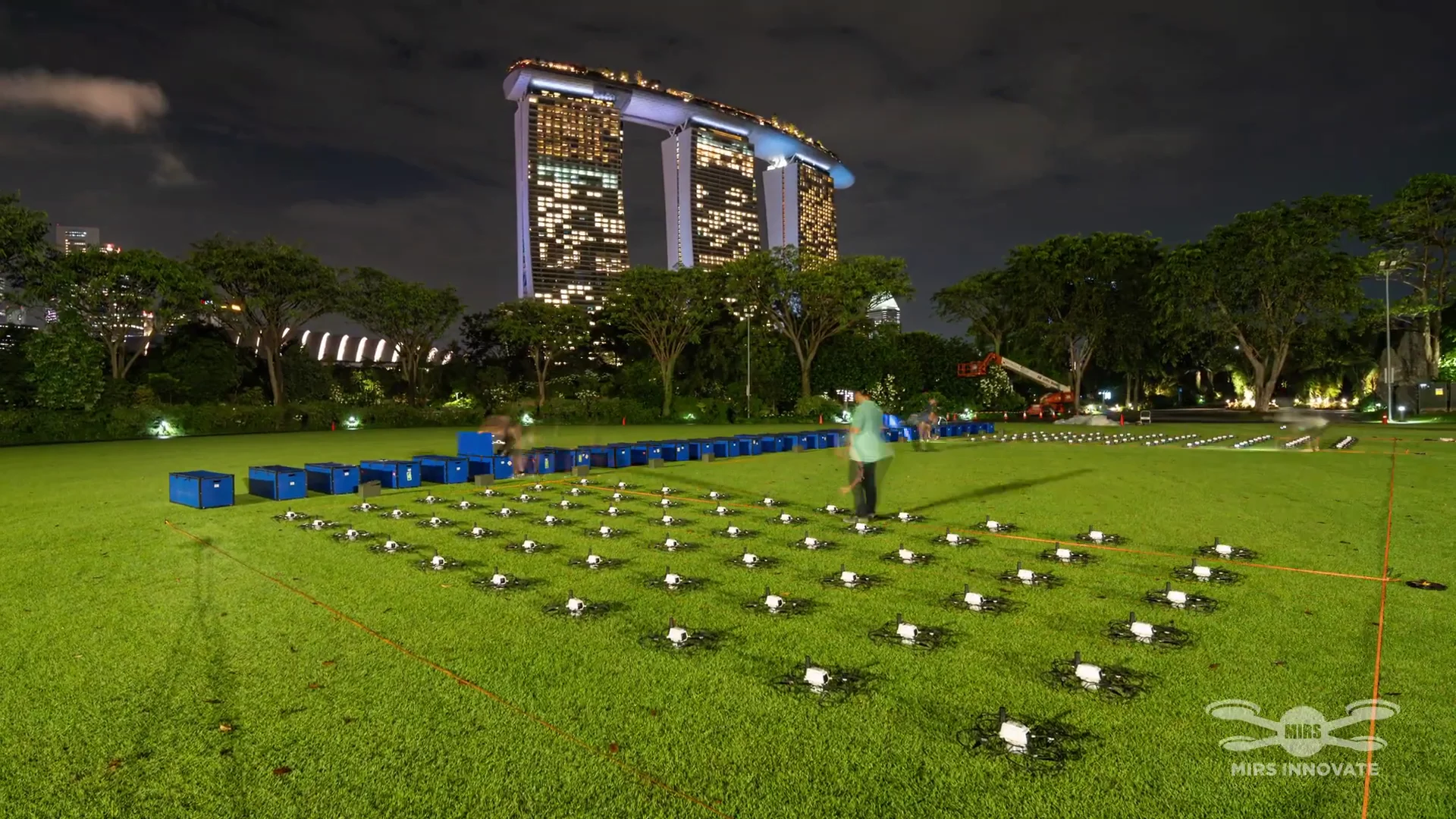 TOKEN 2049 Web3 Exhibition drone show Singapore - Token 2049 Web3 Exhibition Grid Setup Marina Bay Sands