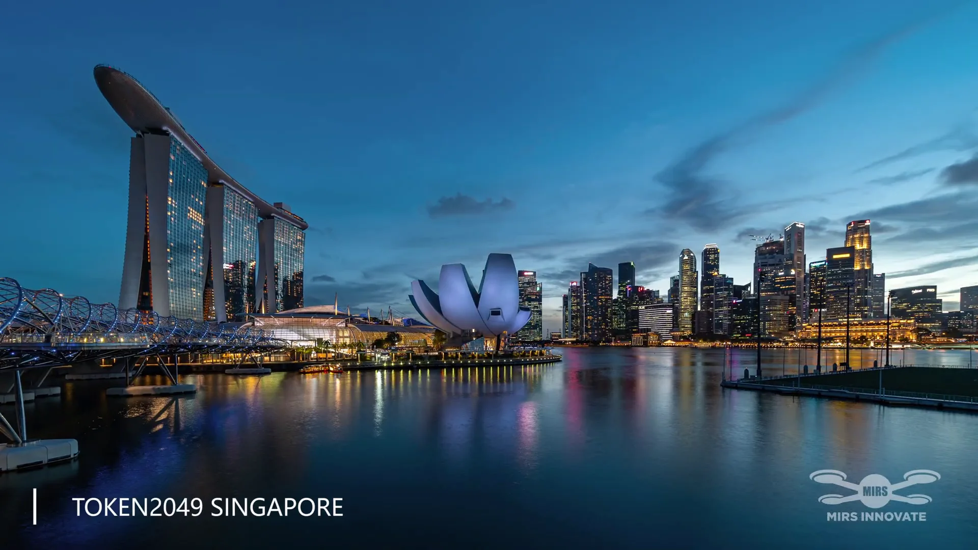 TOKEN 2049 Web3 Exhibition drone show Singapore - Token 2049 Web3 Exhibition Token2049 Marina Bay Skyline