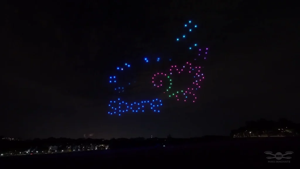 Heart-and-arrow drone formation for a Singapore wedding sky display